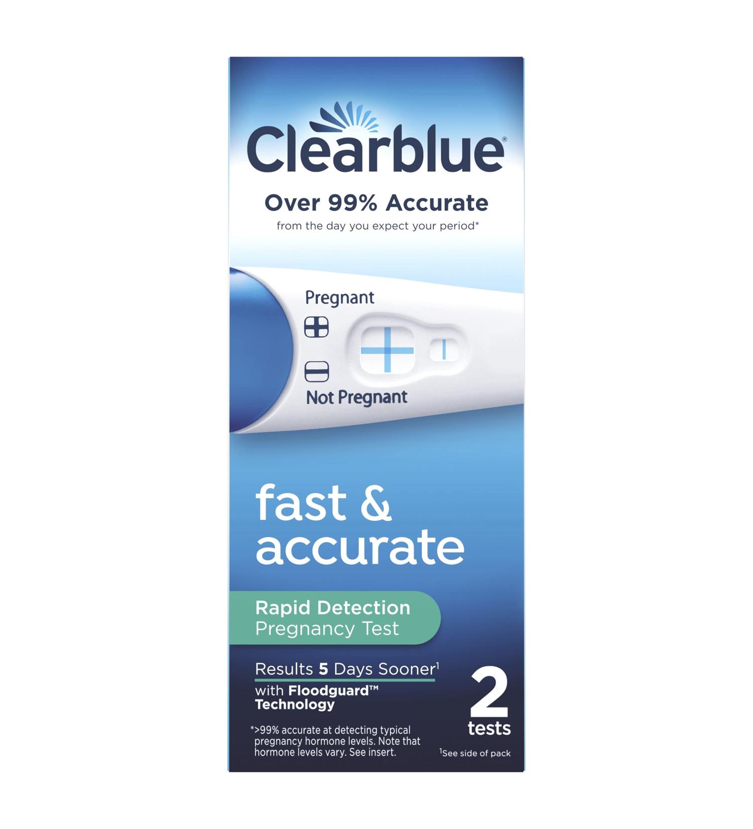 Clearblue Rapid Detection Pregnancy Test - 2 Count | Fast Results | Easy to Use - Buy Online on GoSupps.com