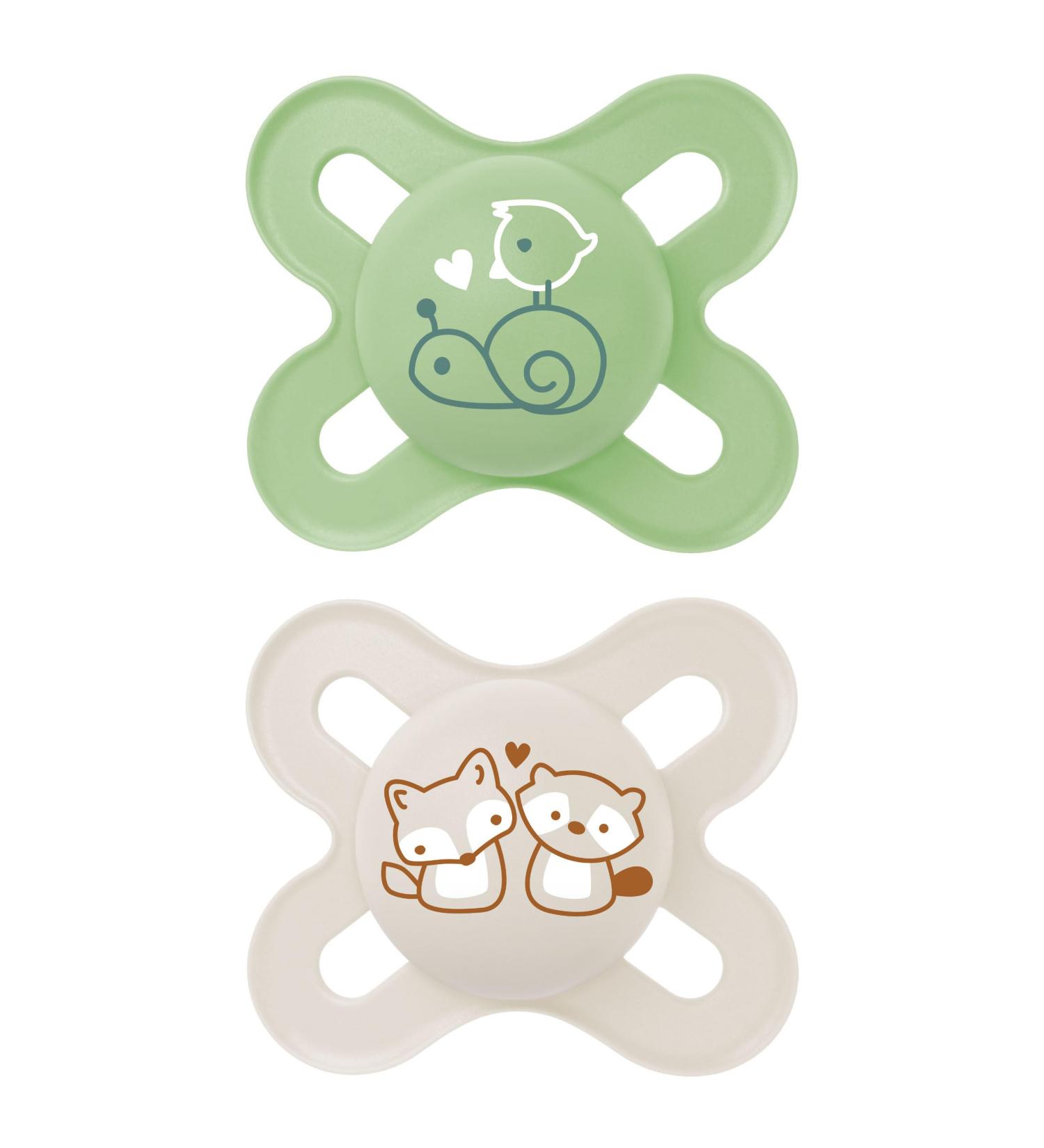 MAM Start Cute 0-2M Soother 2PK - Unisex Baby Soothers with Self Sterilising Travel Case Newborn Essentials (Designs May Vary) - Buy Online on GoSupps.com