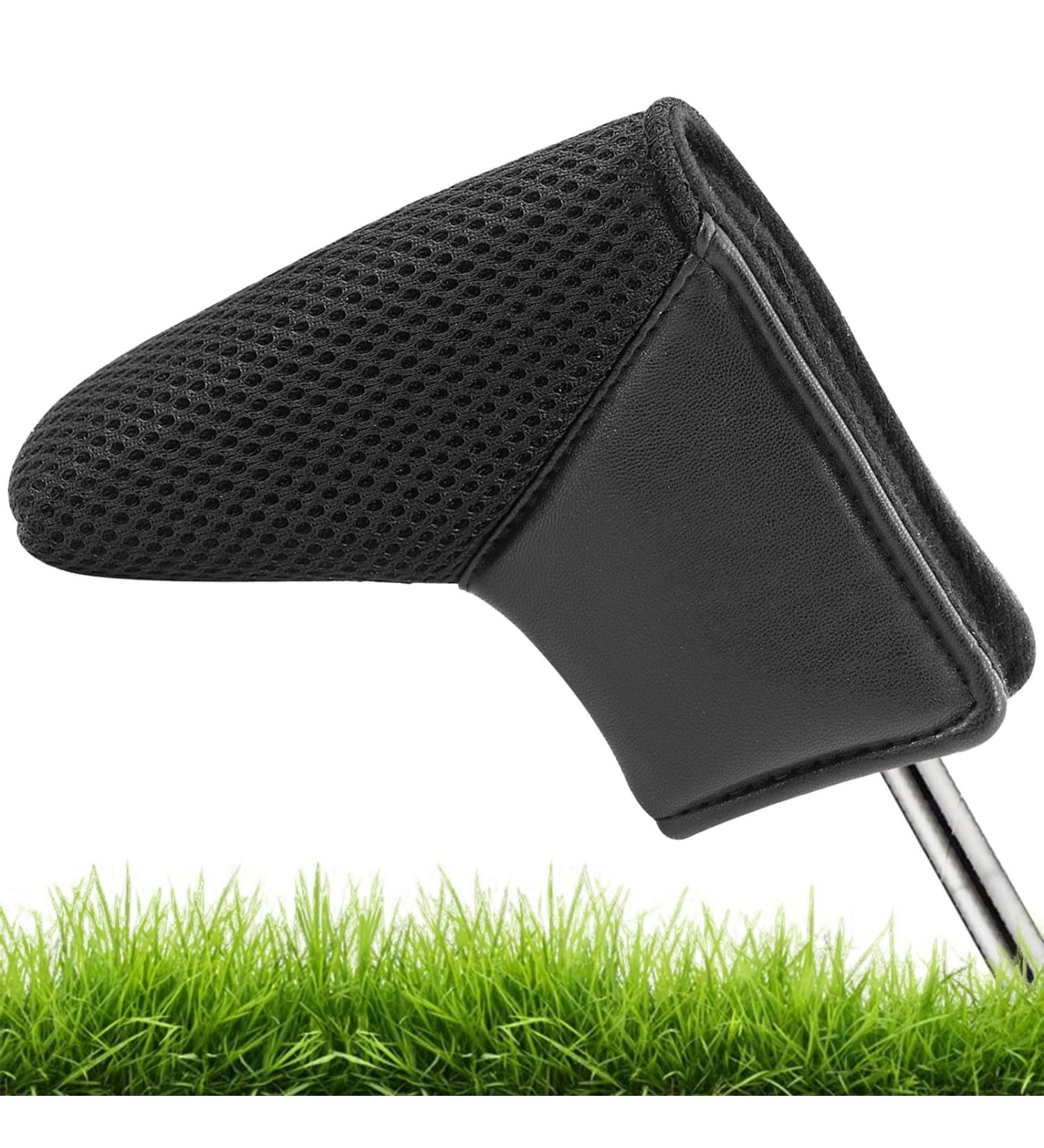 BIG TEETH Leather and Meshy All Black Golf Putter Headcover - Universal Fit for Golf Clubs - Buy Online on GoSupps.com