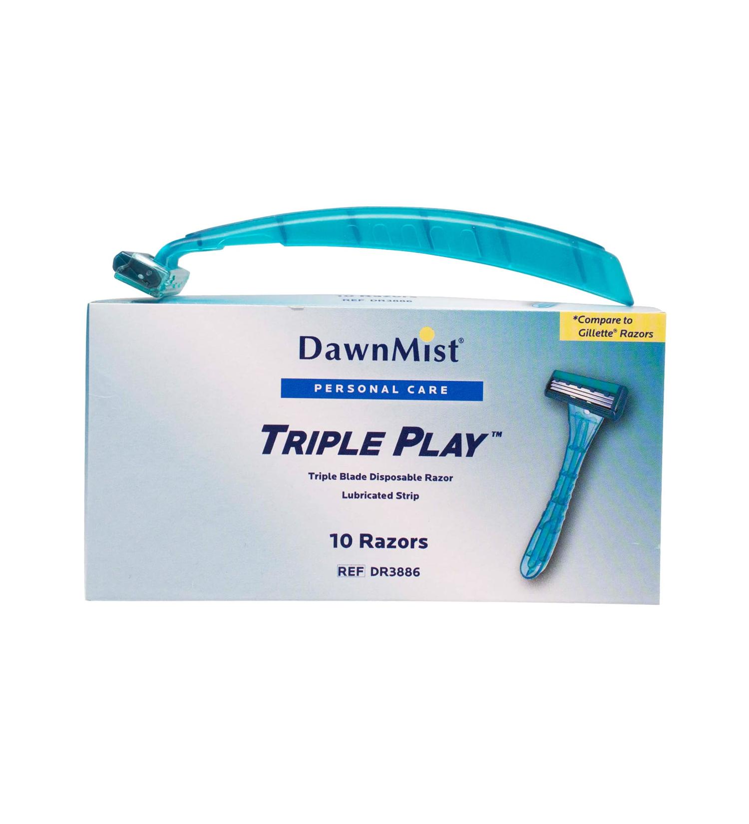 Buy Triple Play Personal Razor with Lubricating Strip - Single Edge Triple Blade Teal (10 per Box) | International Shipping Available - Buy Online on GoSupps.com