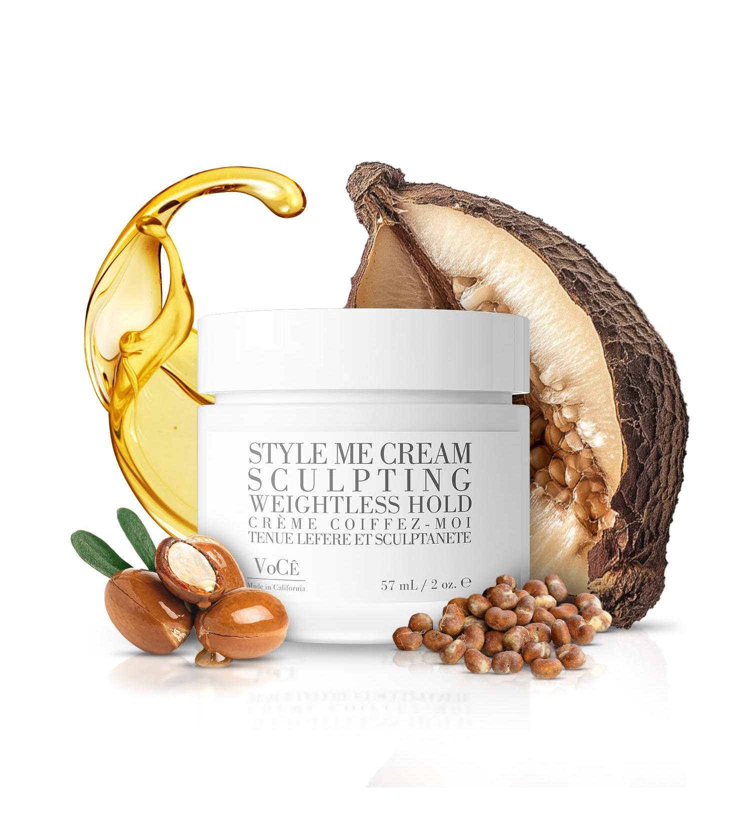 VoC Haircare Natural Styling Cream | Anti-Frizz Weightless Hold & Shine | Vegan Haircare for All Hair Types | Argan Oil & Baobab Extract (57 ml - Buy Online on GoSupps.com