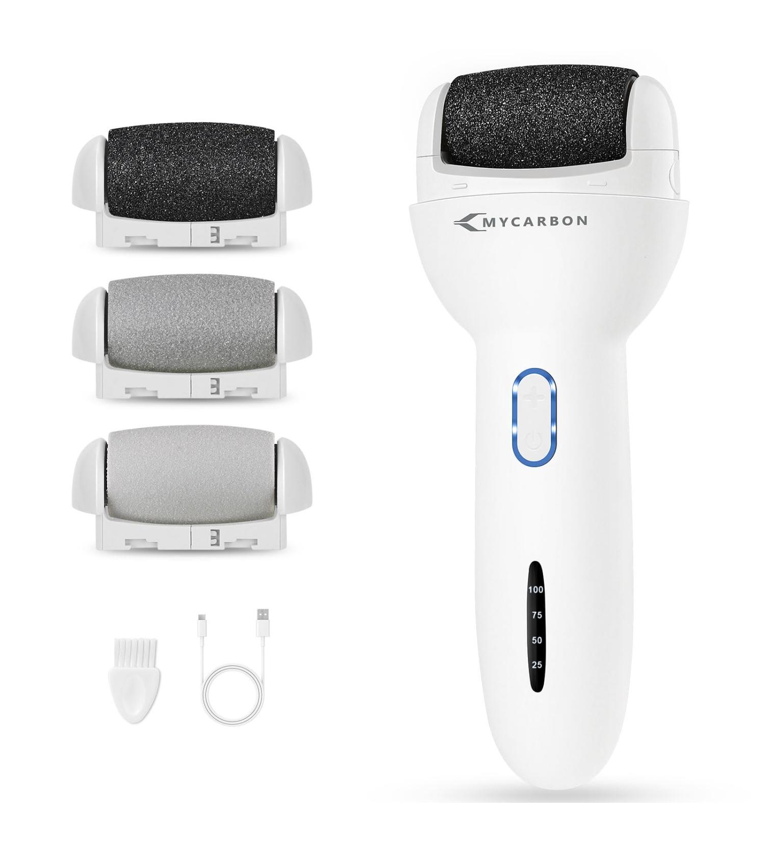 MYCARBON Electric Foot File Callus Remover Rechargeable Pedicure Kit for Dry Skin & Cracked Heels Ideal Gift for Smooth Feet - Buy Online on GoSupps.com