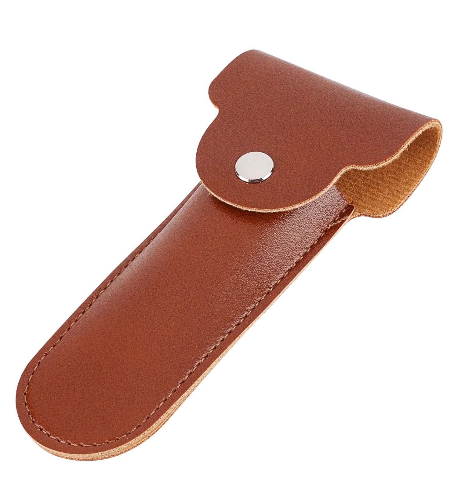 Gorgeecraft Portable Travel Razor Bag 12.7x5.8 cm Safety Razor Storage Container for Men Ideal for Business Trips (Brown) - Buy Online on GoSupps.com