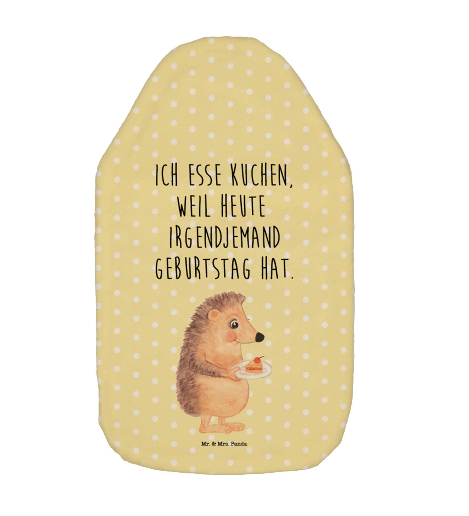 Mr. & Mrs. Panda Warm Bottle Igel Cake Piece | Funny Gift & Warming Pillow for Parties | Hot Water Bottle in Yellow - Good Mood Decor - Buy Online on GoSupps.com