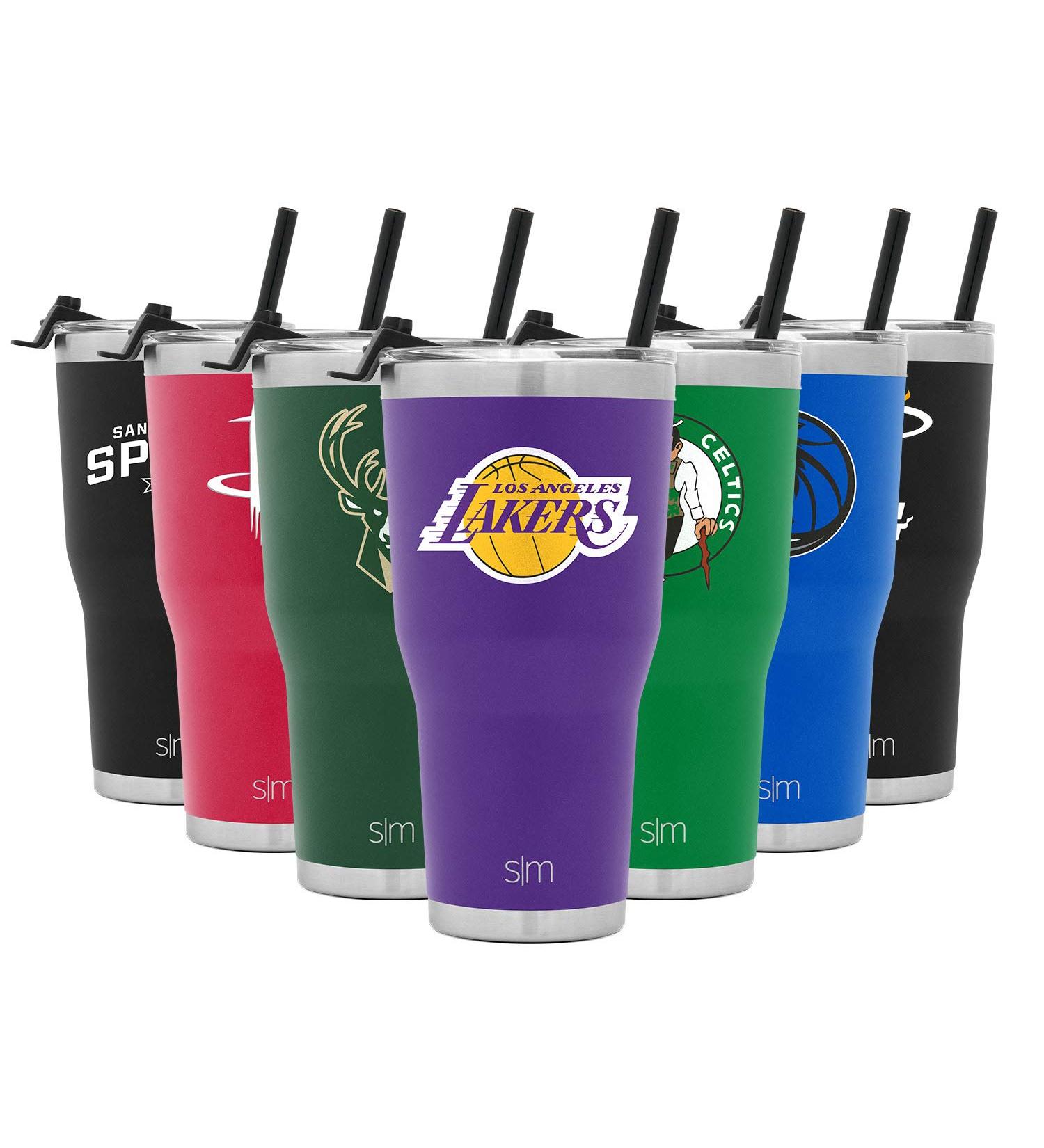 Los Angeles Lakers Insulated Stainless Steel Travel Tumbler with Flip Lid and Straw - Buy Online on GoSupps.com