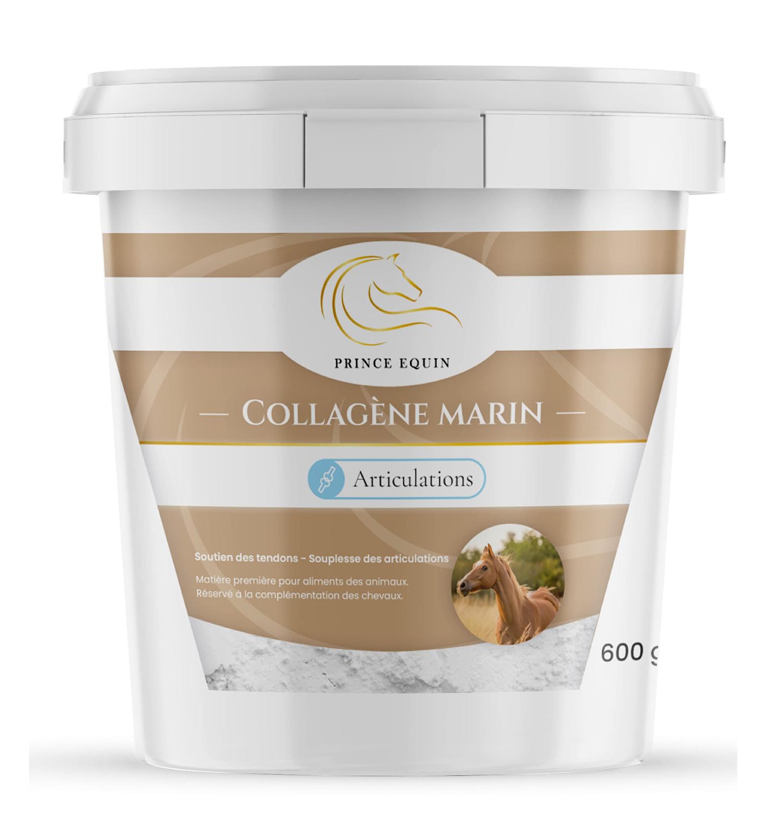 Prince Equin - Marine COLLAGEN - Horse nutritional supplement - Bucket 600g - Joint flexibility - Horse tendon support - French brand (600g bucket) - Buy Online on GoSupps.com
