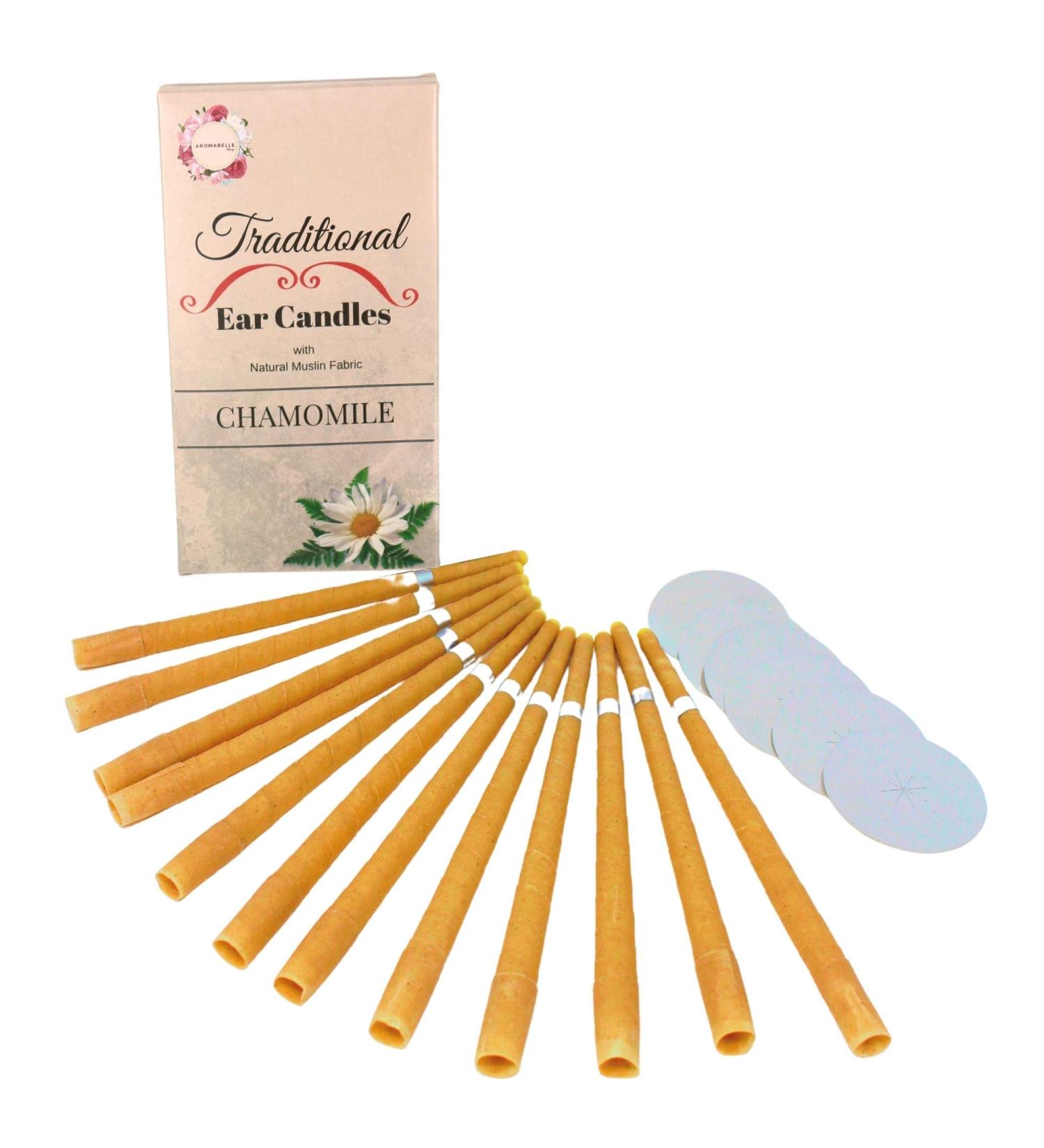 Aromabelle Chamomile Scented Hopi Ear Candles for Wax Removal - Set of 12 - Buy Online on GoSupps.com