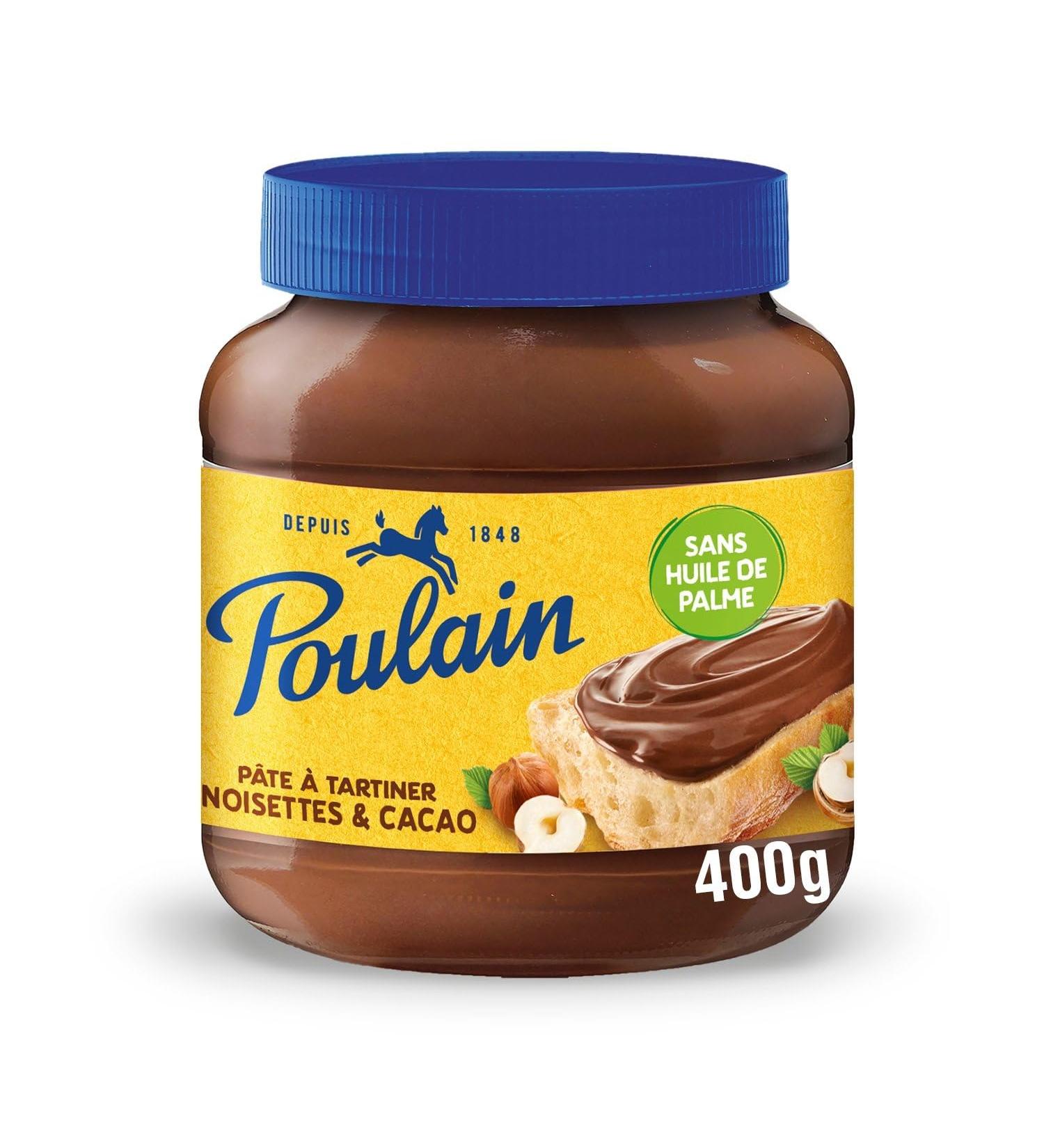 POULAIN P te Tartiner Chocolat Noisettes Gourmande Sans Huile de Palme Texture Fondante (Pot 400g) - Lot de 3 - vendu par Lot