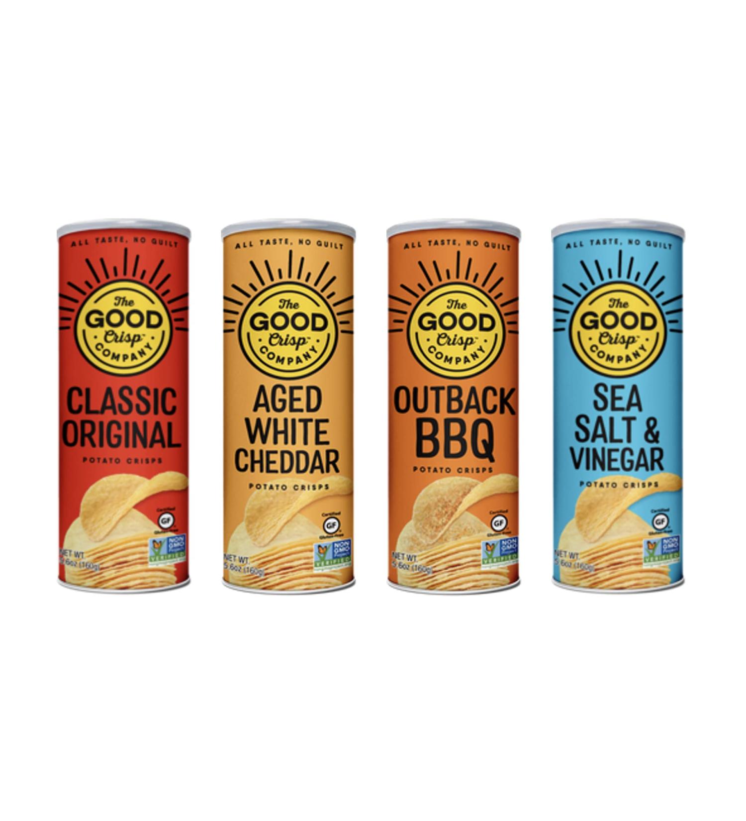 The Good Crisp Company Potato Chips 5.6oz Canisters - Pack of 4 (Variety Pack) - Buy Online on GoSupps.com