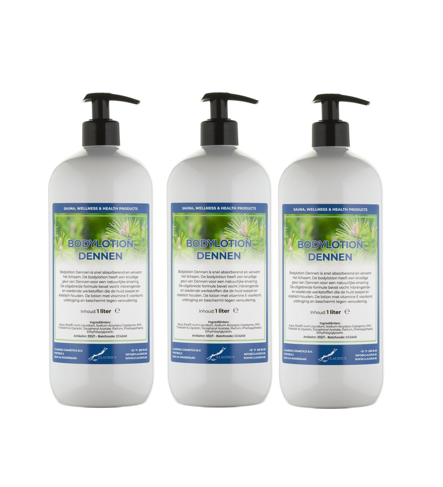 Claudius Body Lotion Pines 3 pieces of 1 liter with 3 pumps