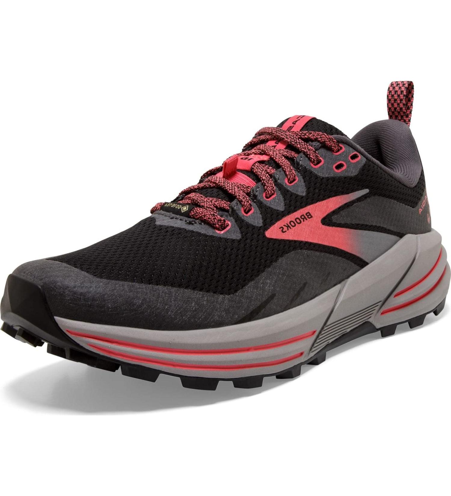 Brooks Women's Cascadia 16 GTX Trail Running Shoe 8.5 - Black/Blackened Pearl/Coral - Buy Online on GoSupps.com