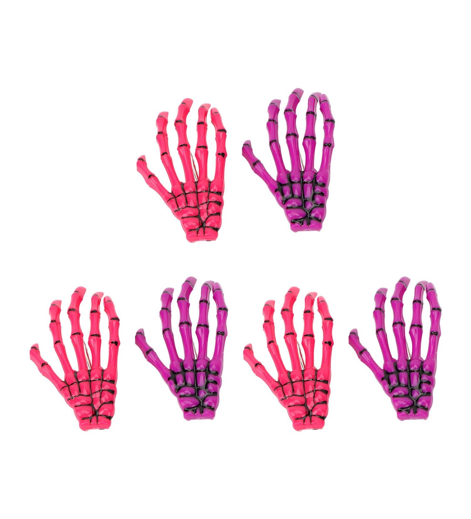 6 Pieces Gothic Skeleton Hands and Bone Hair Clips Fashion Punk Rock Devil Claw Hair Clips Women Girls Hair Accessories - Buy Online on GoSupps.com
