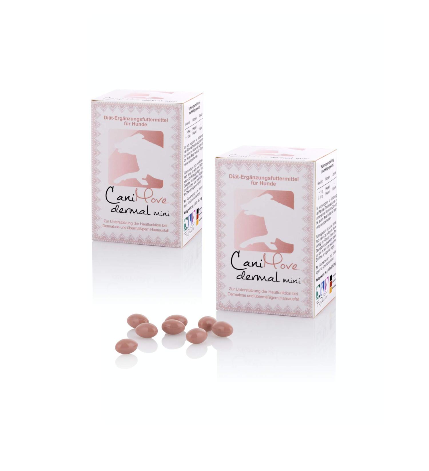 CaniMove Double Pack Dermal Mini (200 Capsules) - Supplementary Feed for Small Dogs | Healthy Skin & Shiny Coat - International Shipping Available - Buy Online on GoSupps.com