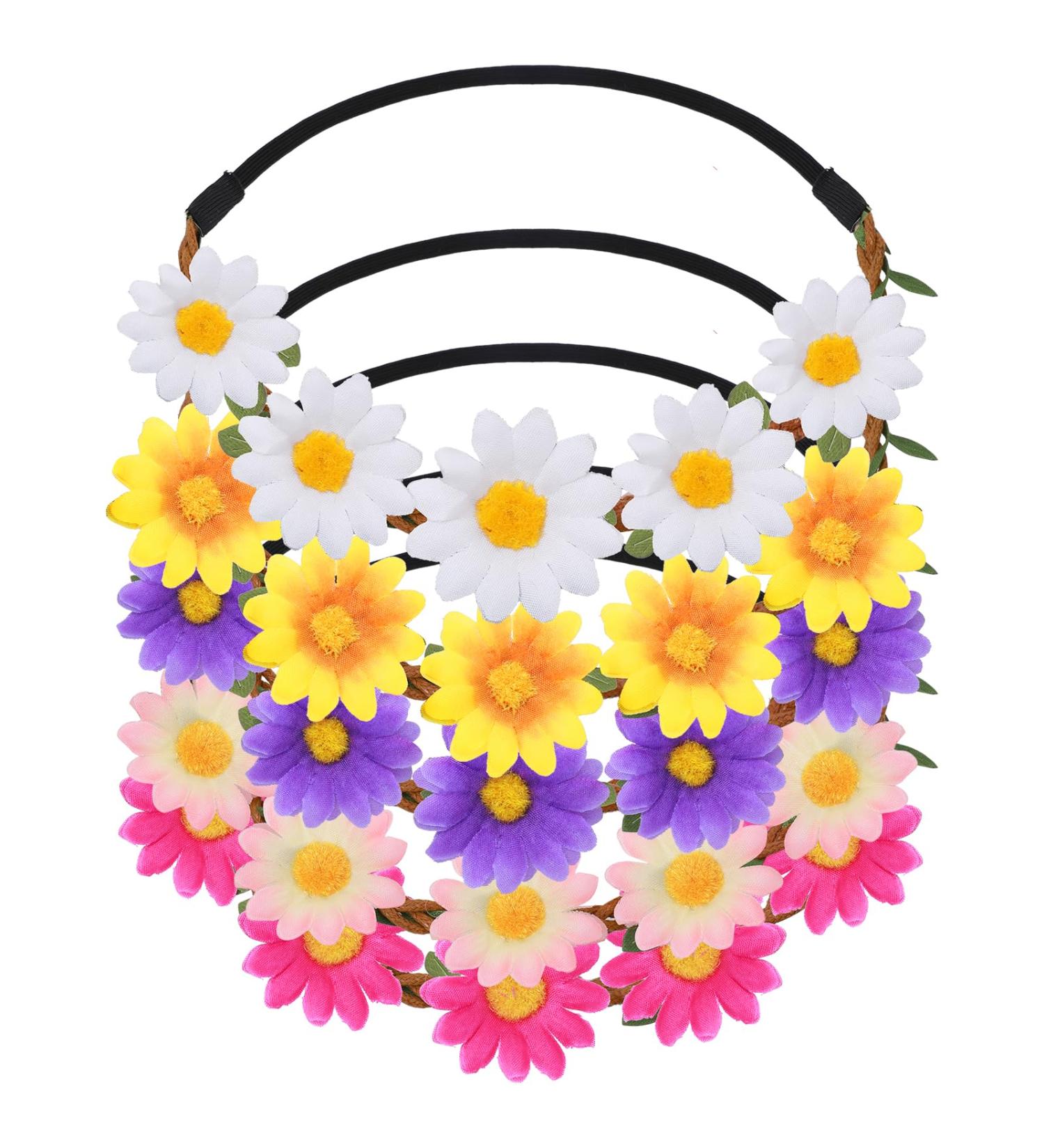 Wllhyf 5-Piece Flower Crown Headband Set - Fashionable Hawaiian Hair Flowers for Summer Festivals Weddings | Fairy Head Jewelry & Accessories - Buy Online on GoSupps.com