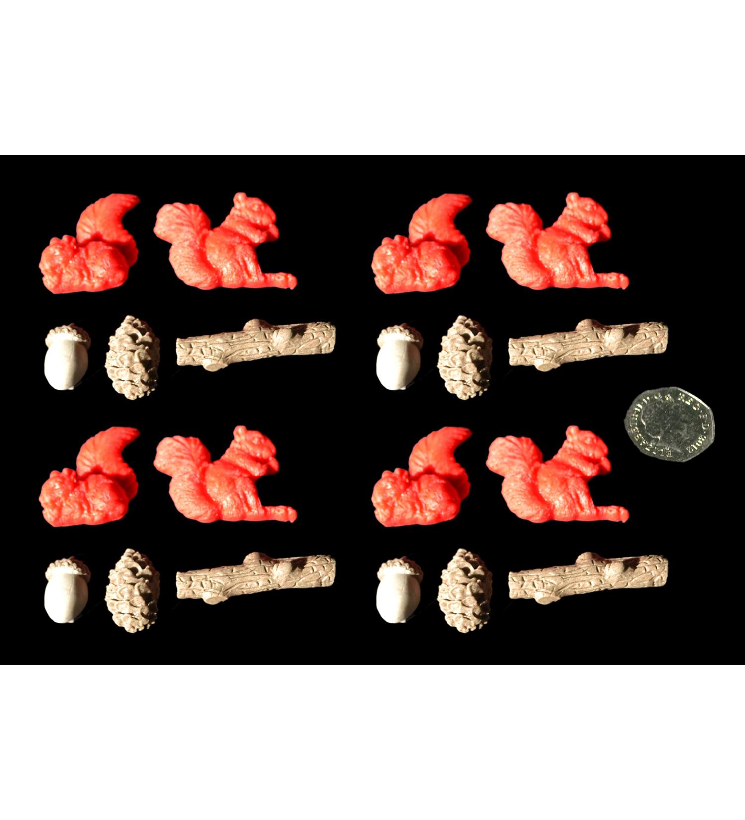 20 piece 3D Edible Icing Red Squirrel Sugar Cupcake/Cake Decoration Toppers