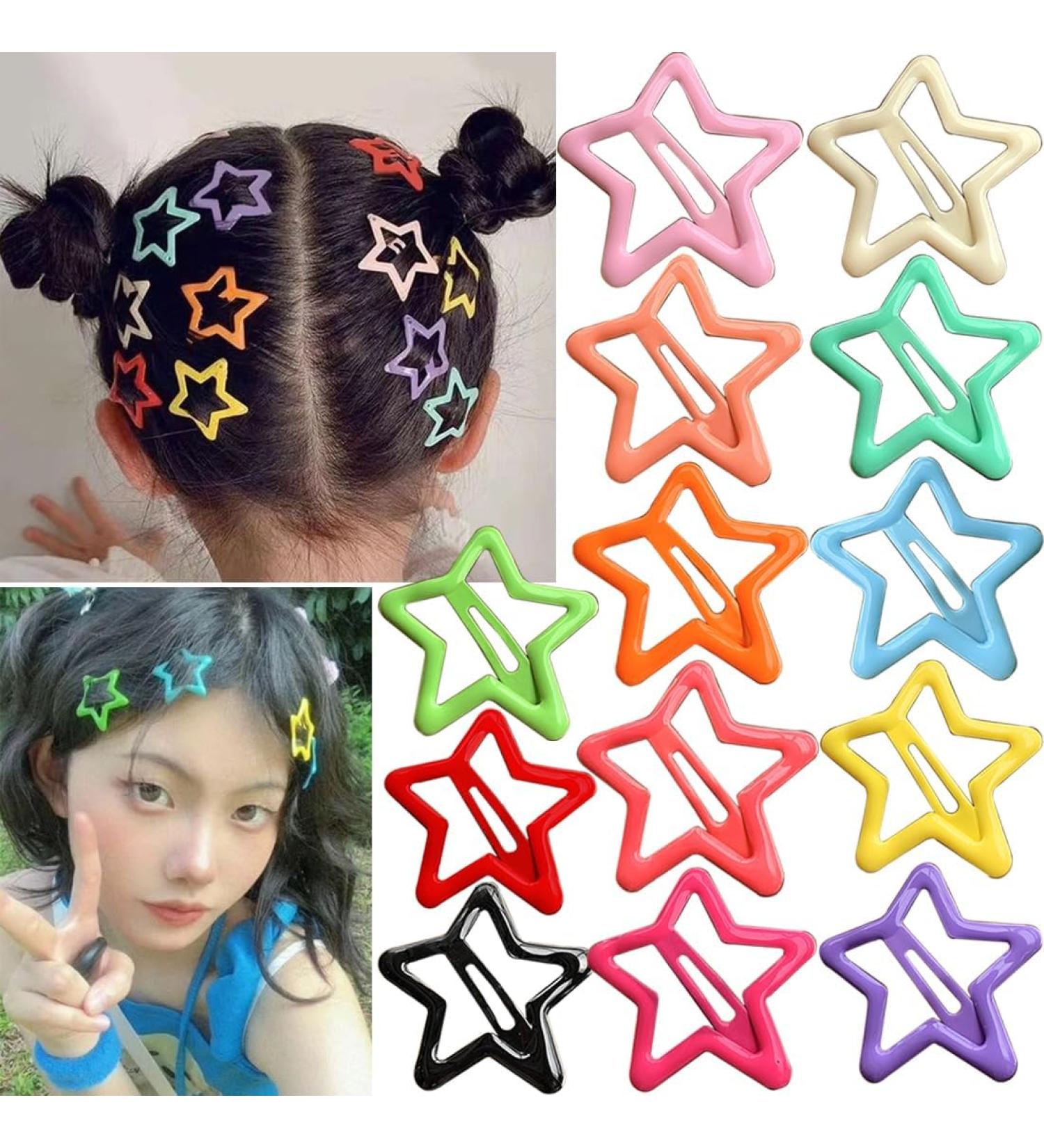 Hair Clips Stars Small Metal Star Hair Clips Colour Star Hair Clips Colourful Star Hair Pins Metal Snap Hair Clips for Women Girls Gifts Colour 13 - Buy Online on GoSupps.com