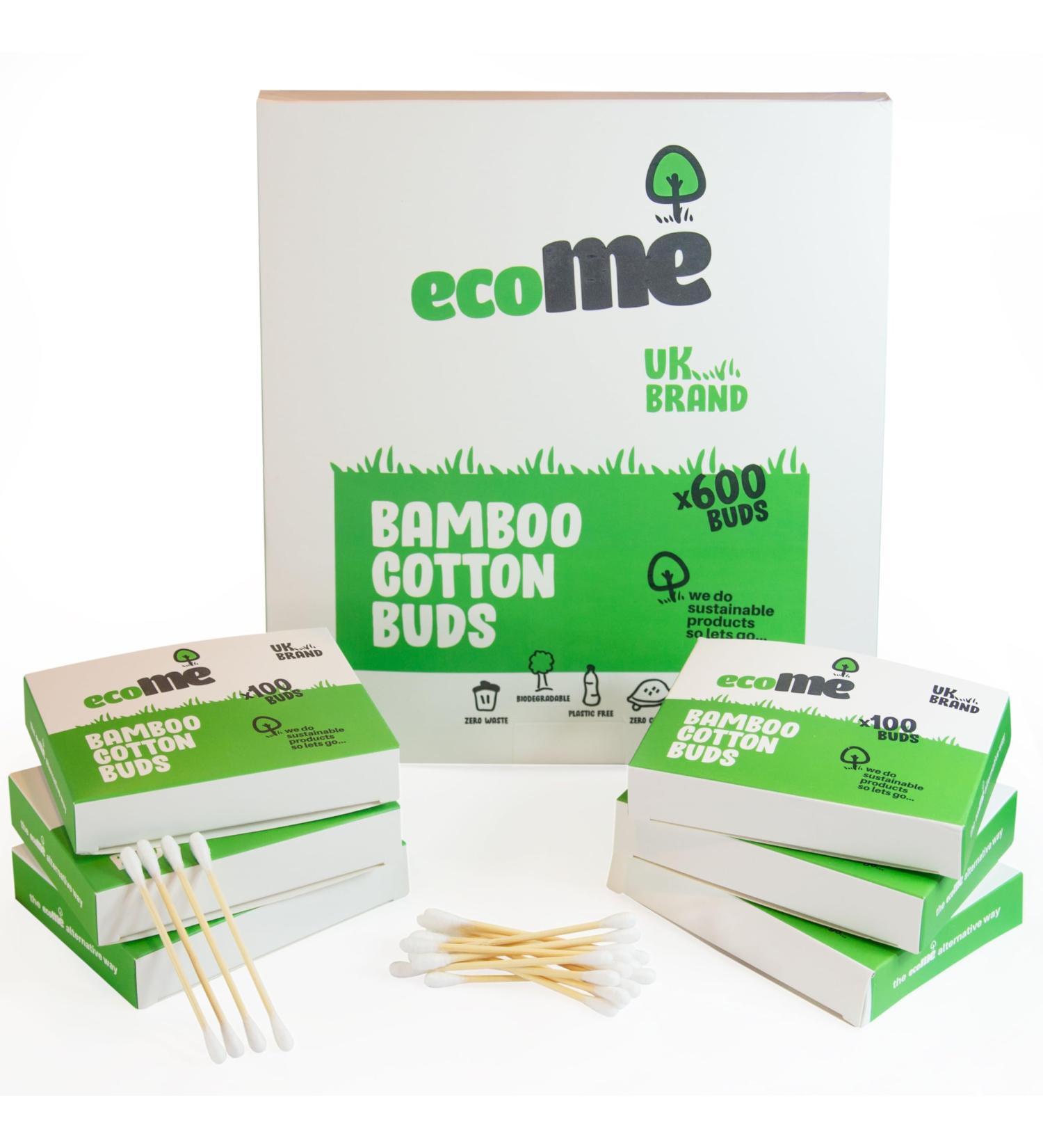 Bamboo Cotton Swabs - Eco-Friendly QTips by FAT Panda | 3-Pack of 200 | 100% Biodegradable Wooden Stick Cotton Swabs (600 Total) - Buy Online on GoSupps.com