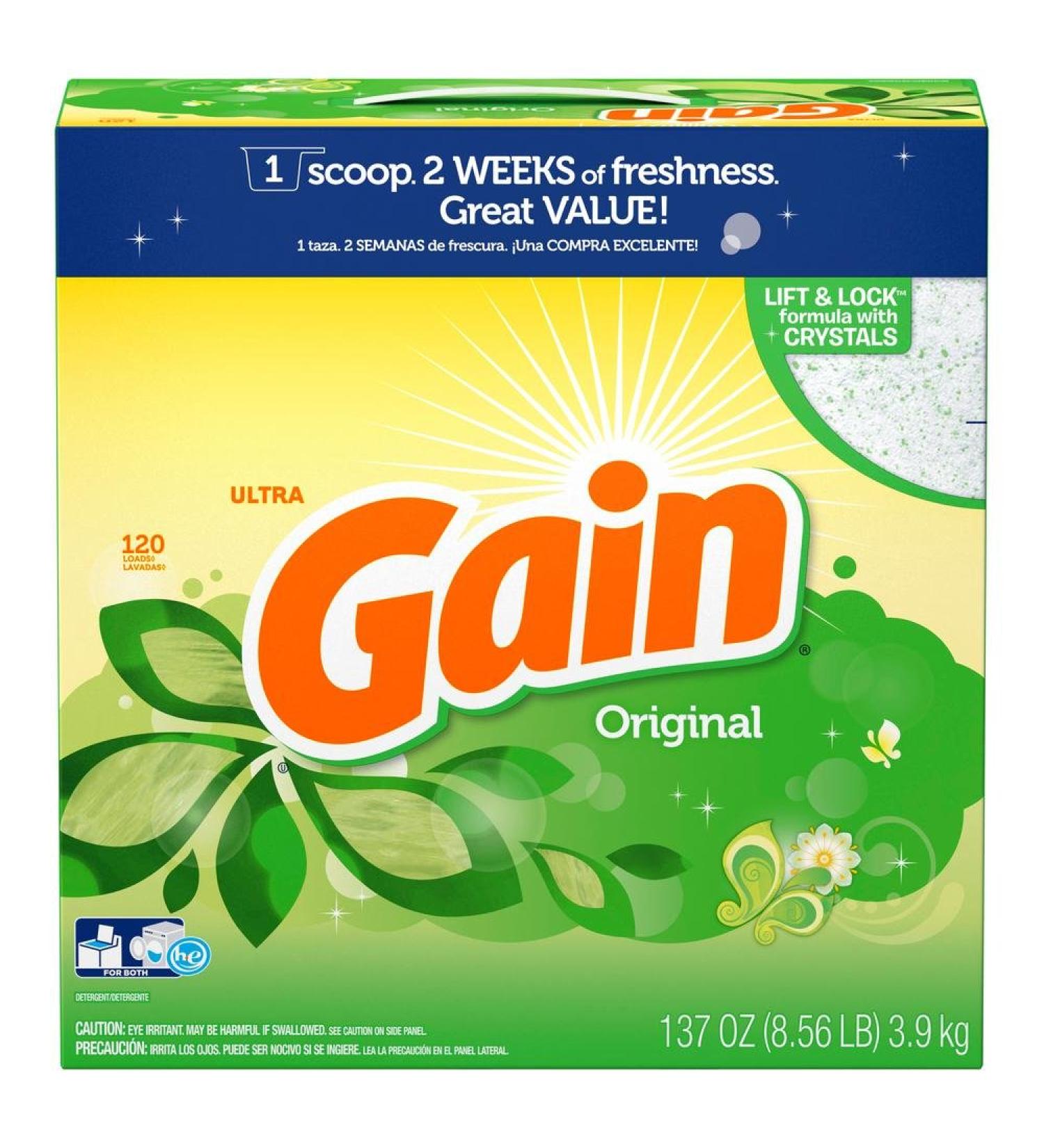 Gain Ultra Powder Laundry Detergent Original 137 Ounce