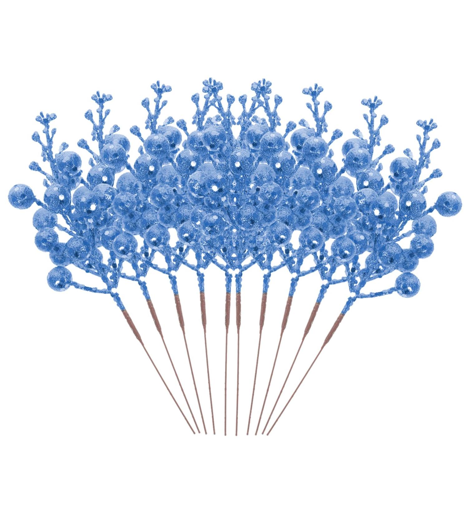 RORPOIR 10pcs Christmas Imitation Berries Christmas Stuffers Artificial Berry Christmas Fake Berry Curly Blue 19X5X5CM - Buy Online on GoSupps.com
