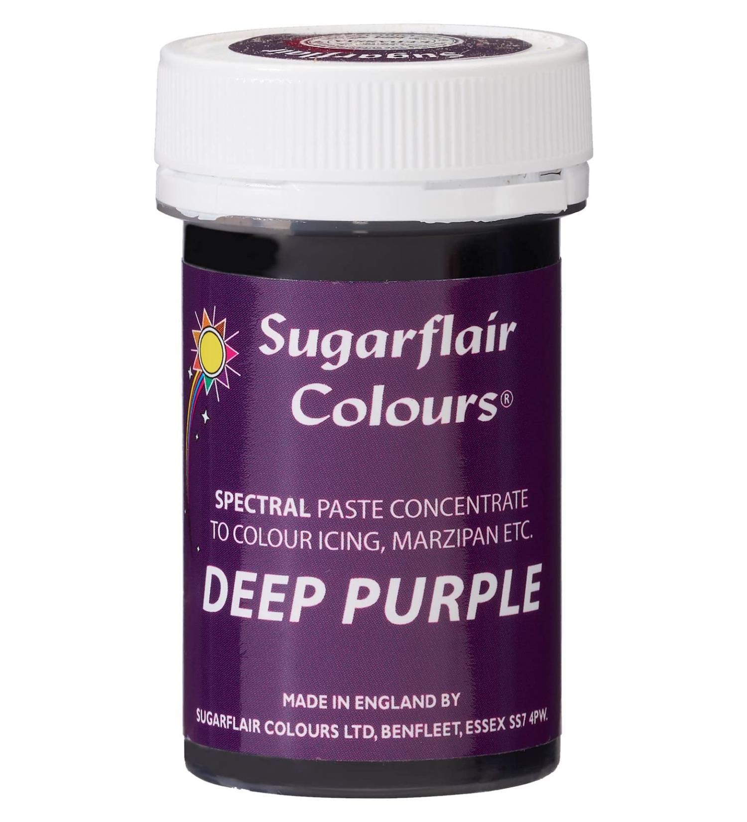 Sugarflair Deep Purple Spectral Food Colouring Paste Highly Concentrated for Use with Sugar Pastes Buttercream Royal Icing or Cake Mix Vibrant Colour Dye - 25g