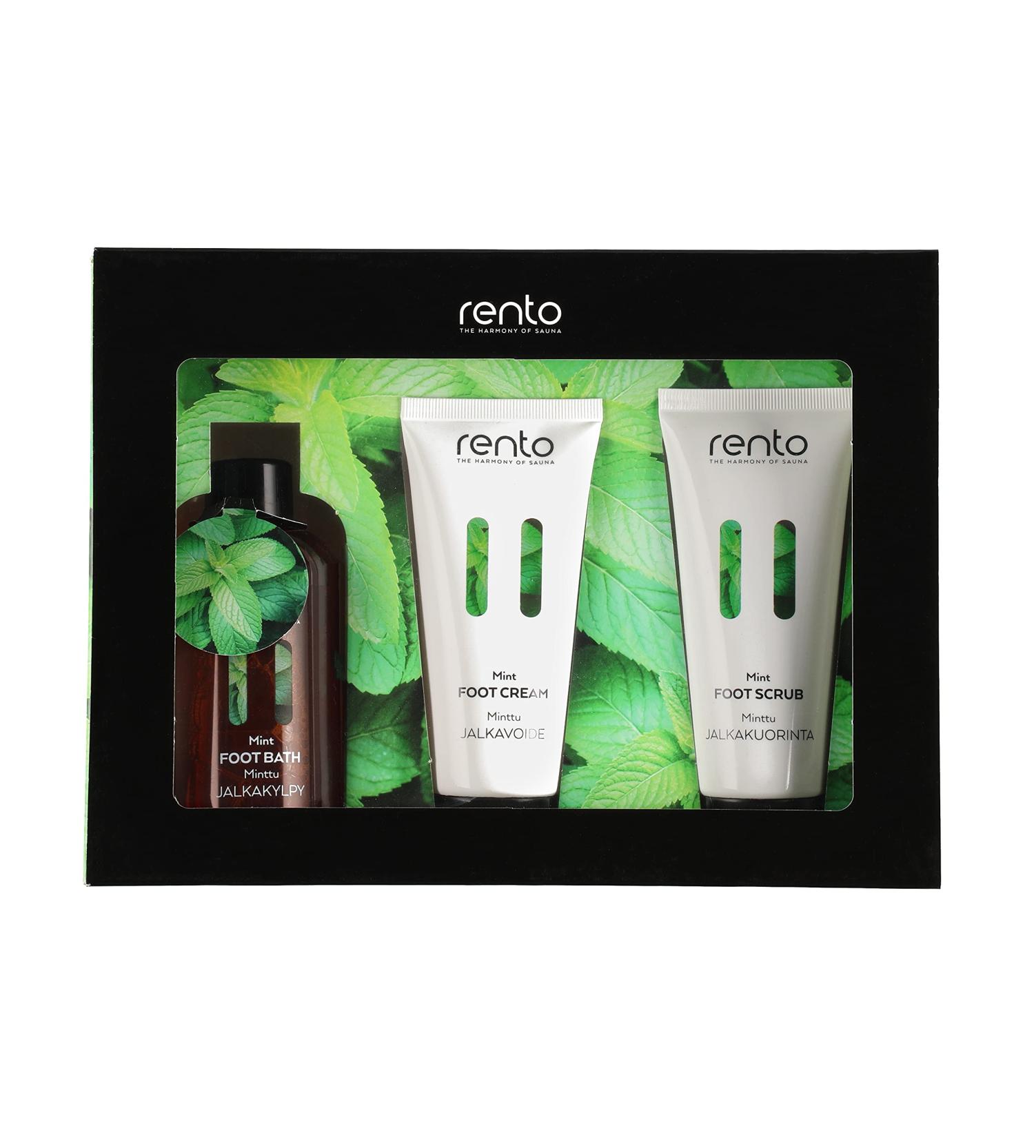 rento foot care set - foot bath cream and peeling with fresh mint and eucalyptus