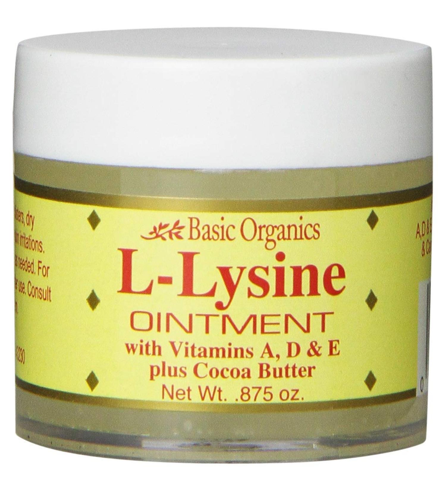 Basic Organics L-Lysine Ointment 0.875 oz (Pack of 4) 0.875 Ounce (Pack of 4)