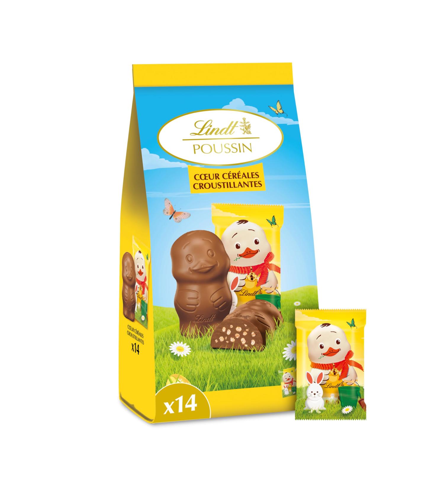 Lindt - POUSSIN - Sachet de Mini-Moulages fourr s - Chocolat au Lait et C r ales Croustillantes - Id al pour P ques 130g C r ales 130g - Buy Online on GoSupps.com