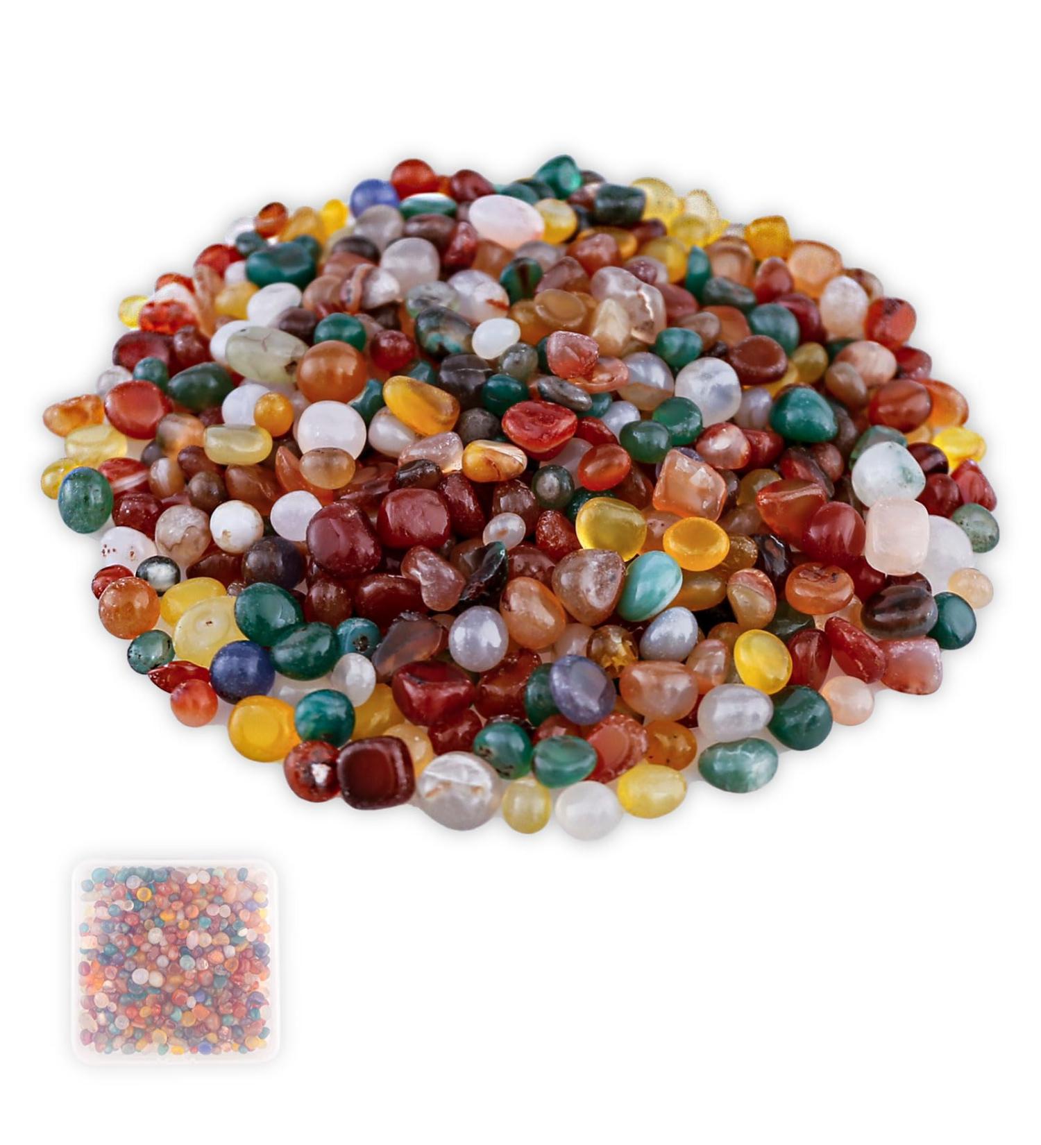 Buy Aitsite Gemstone Set - Natural Multicolor Tumbled Stones (7-9mm) for Jewelry & Healing - Buy Online on GoSupps.com