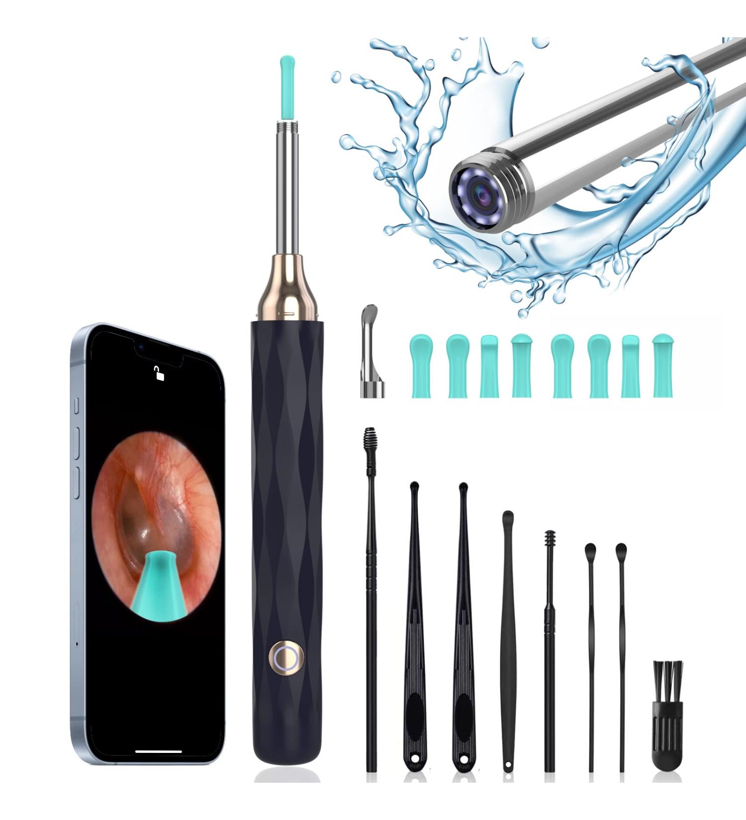 1080P Ear Camera Ear Wax Removal Tool Kit with 8 Ear Tips & LED Lights - Blue - Buy Online on GoSupps.com