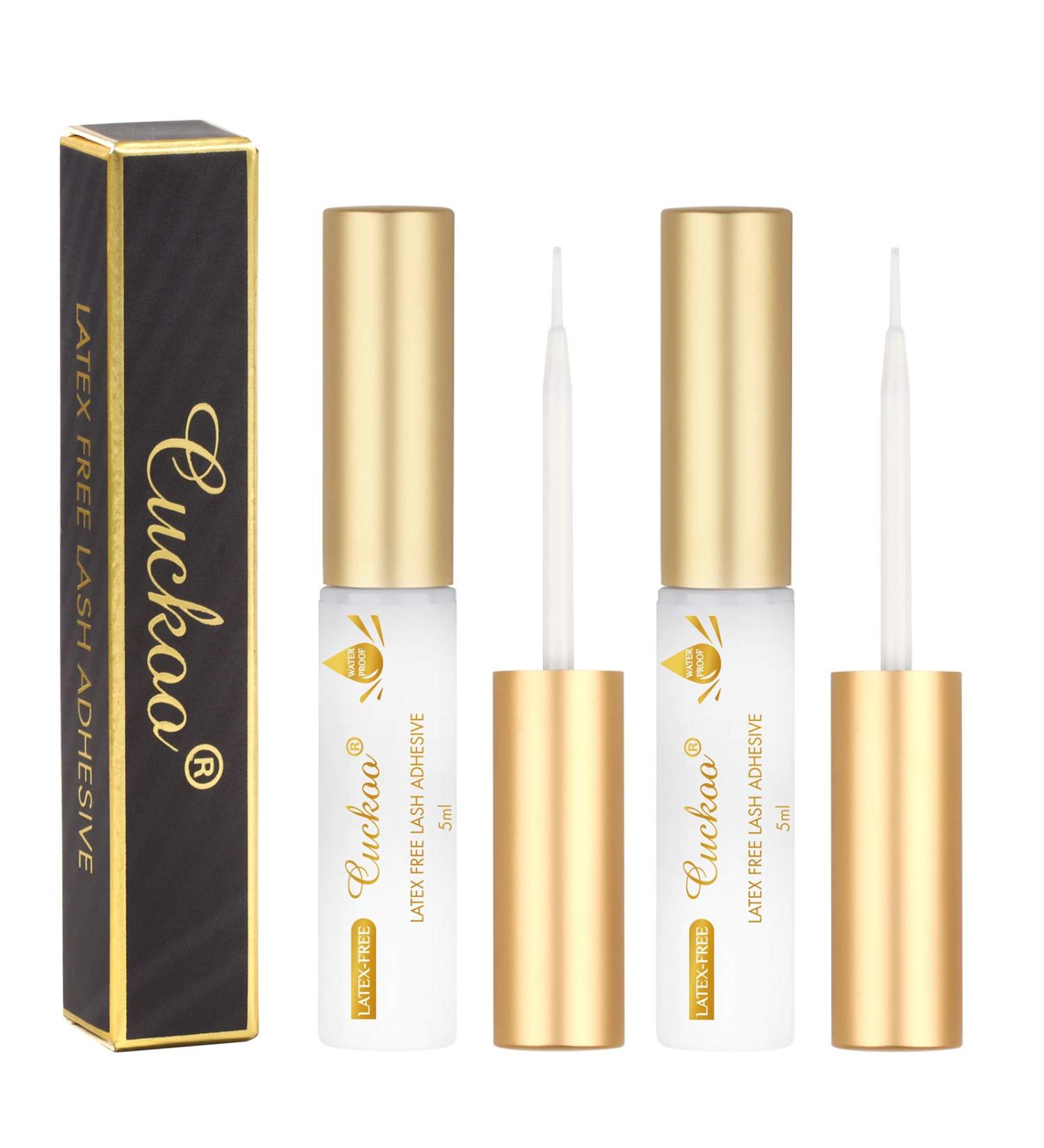 Cuckoo Clear Eyelash Glue 5ml - Strong Hold, Waterproof, Latex-Free | Best Strip Adhesive for Sensitive Eyes - 2 Bottles - Buy Online on GoSupps.com