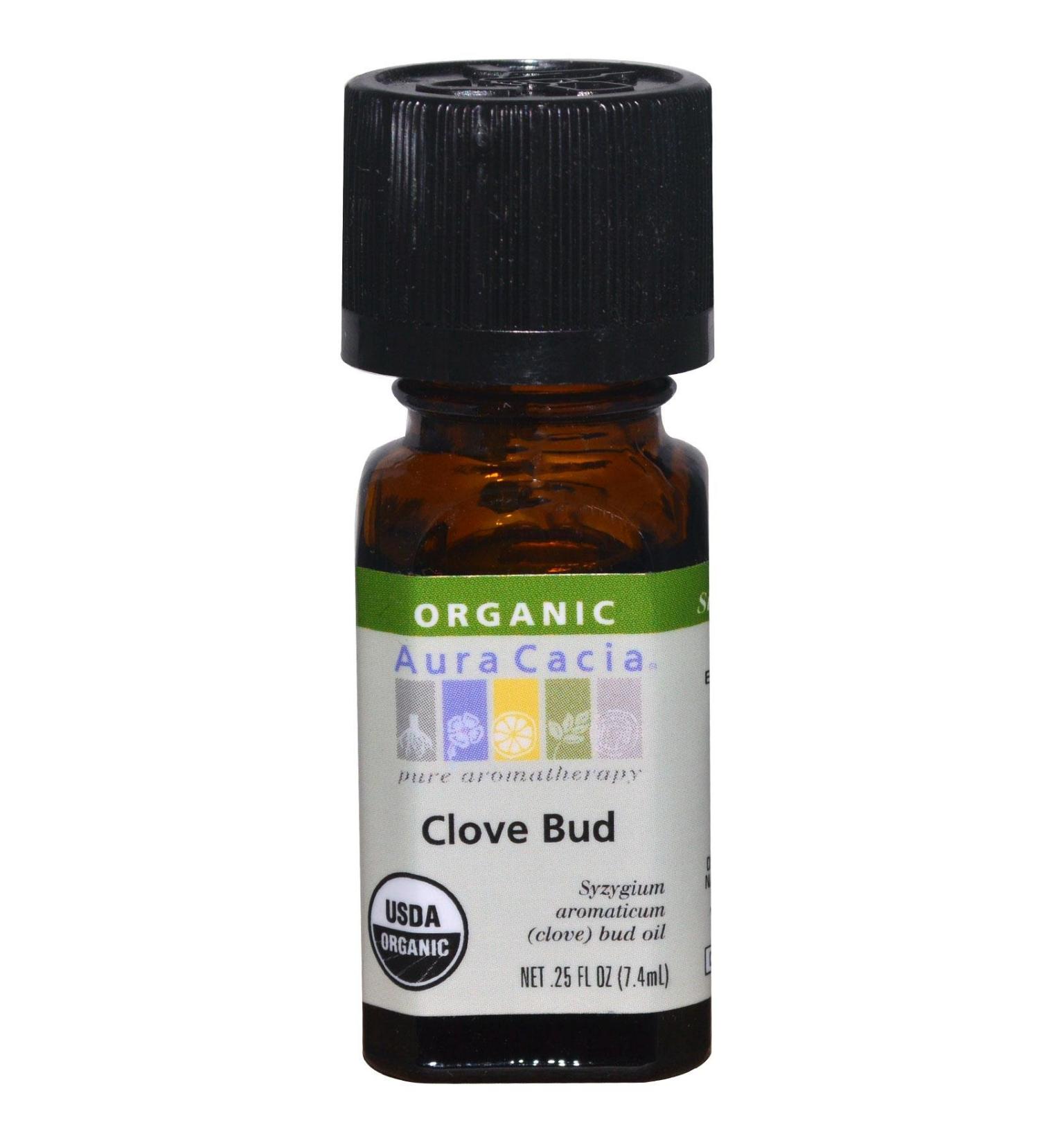 Aura Cacia Essential Oil Organic Pure Clove Bud 0.25 Fl Oz