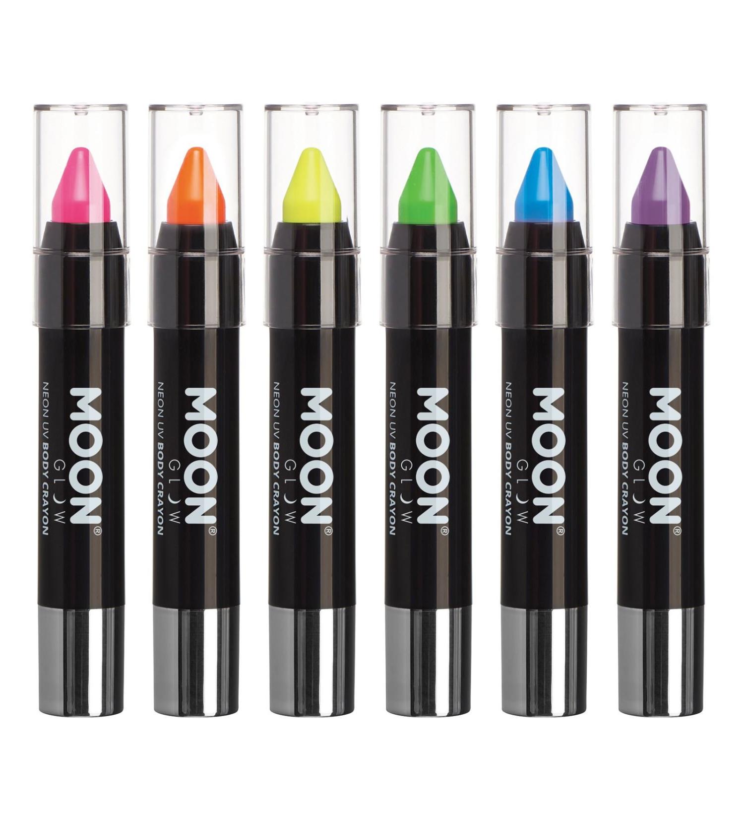 Moon Glow Neon-UV Face & Body Paint - Pastel Colors UV Reactive 6-Piece Set for Vibrant Face Painting - Buy Online on GoSupps.com
