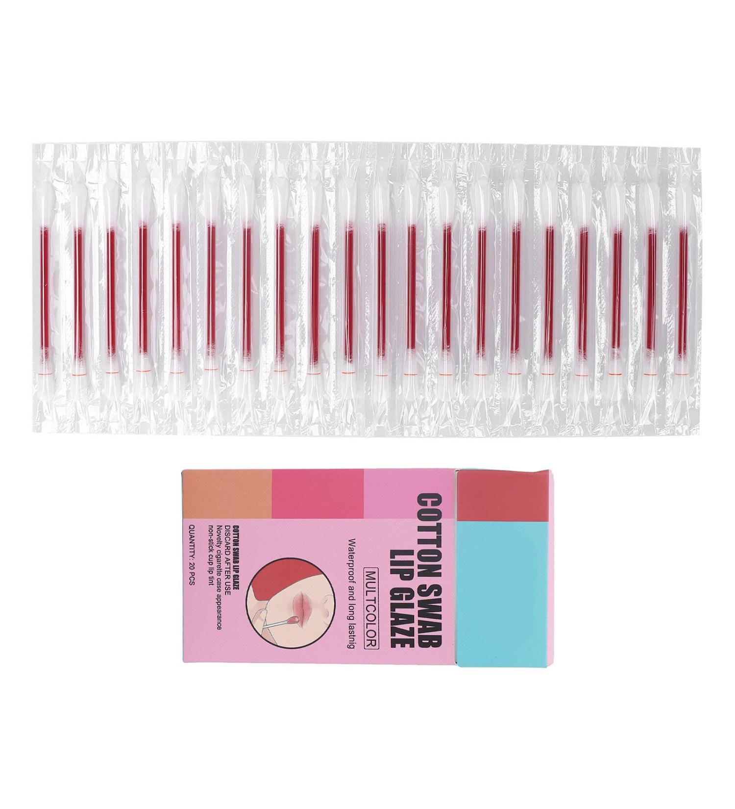 Cotton Swab Lip Gloss Set - 20 Pack Disposable Lipstick in Nude Shade for Moisturized Lips | Makeup Essential Lip Balm & Oil Applicator - Buy Online on GoSupps.com