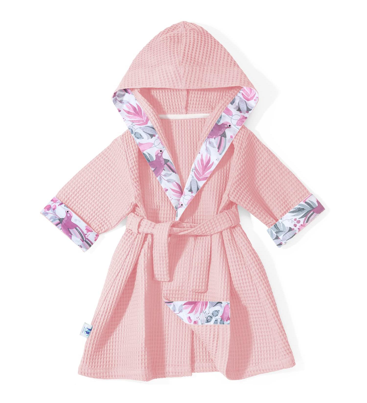 Shop Pepi 100% Cotton Unisex Children's Bathrobe - Hummingbird Pastel Pink - Made in Poland Perfect for Boys & Girls - Buy Online on GoSupps.com