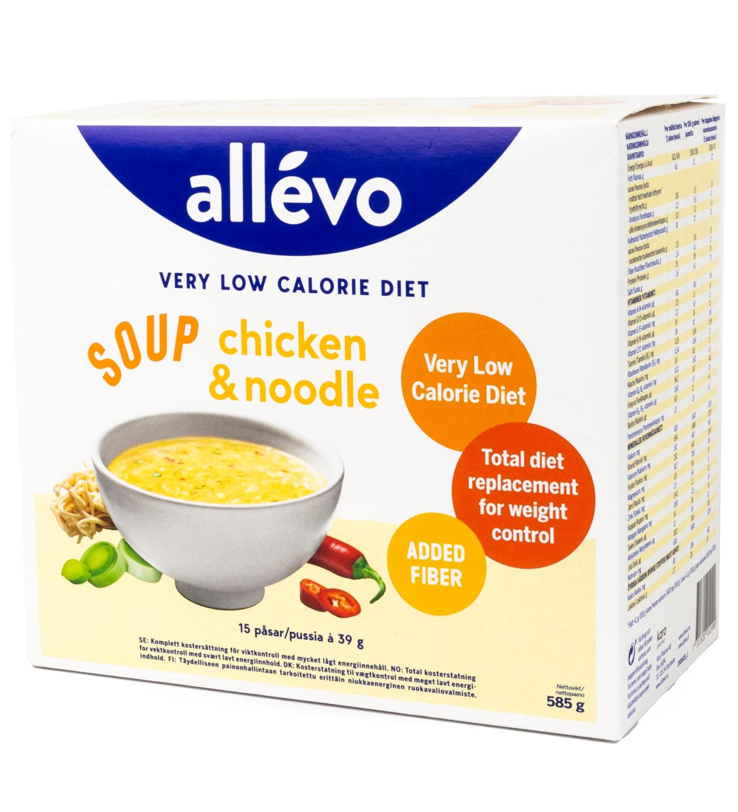 All vo Chicken Noodle Soup - Low-Calorie Meal Replacement | 15 Portions | Diet & Weight Loss Support - Buy Online on GoSupps.com