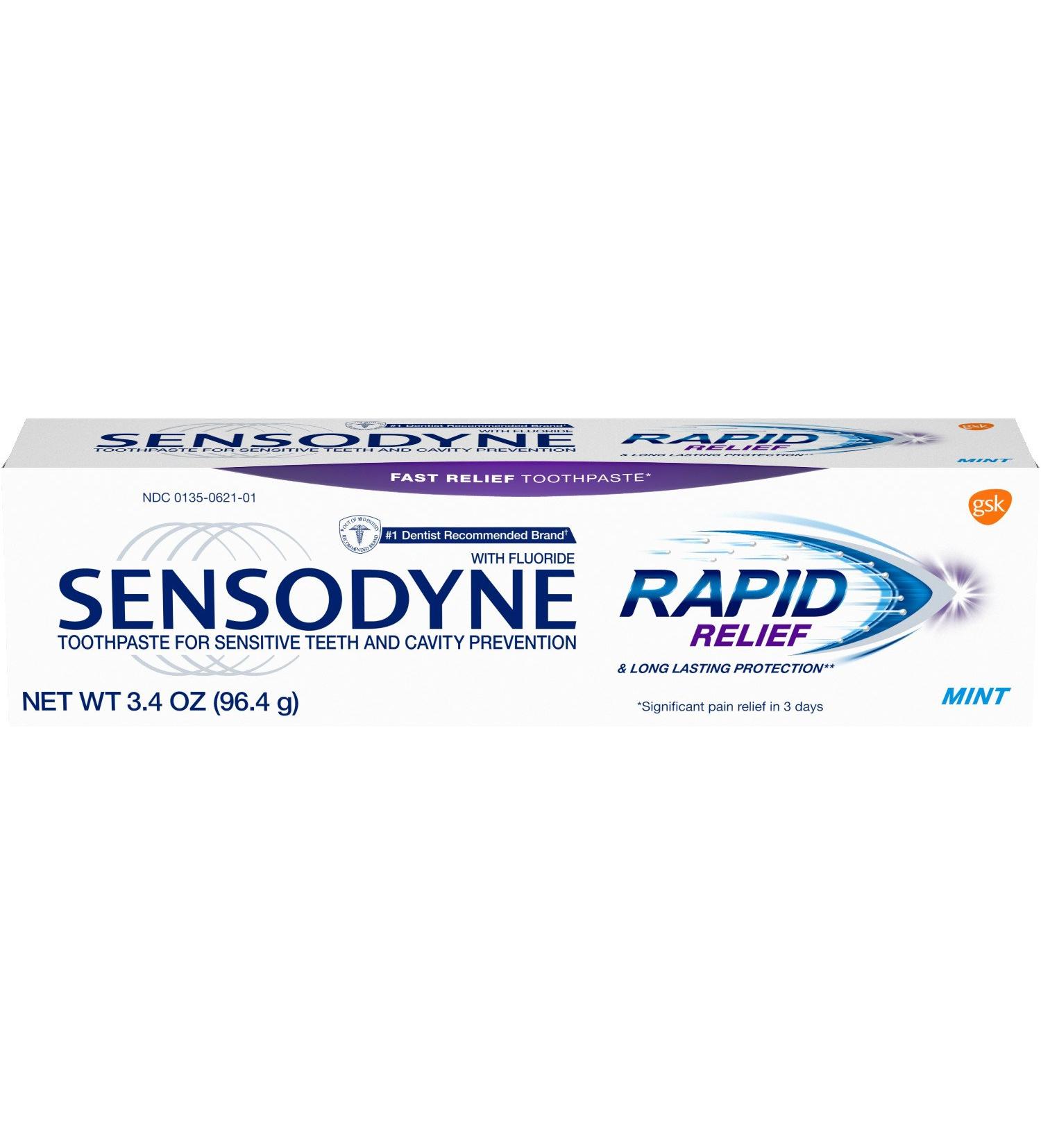 Sensodyne Rapid Relief Toothpaste for Sensitive Teeth - Mint Flavor | Fast Shipping Worldwide - Buy Online on GoSupps.com