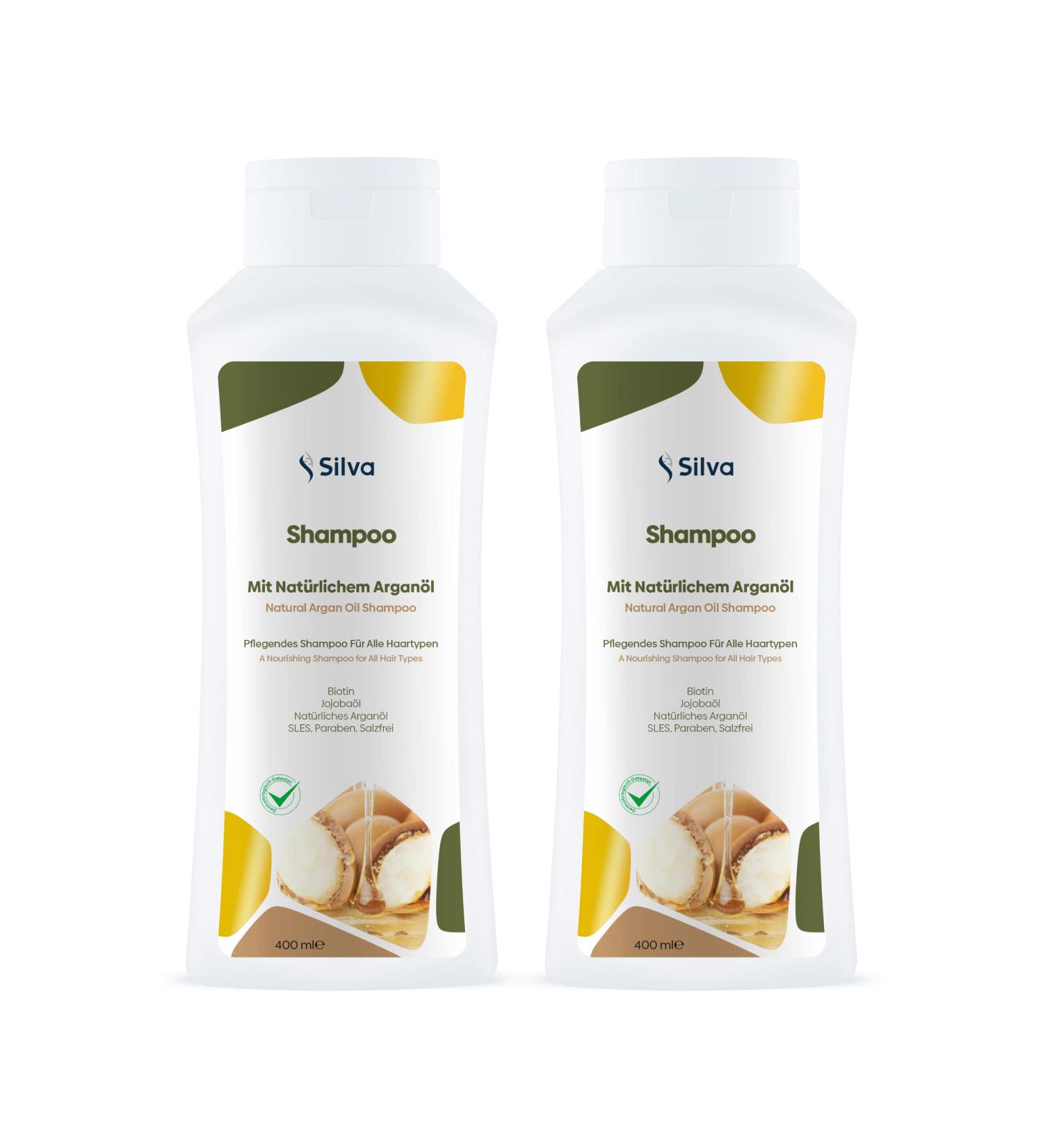  Silva 100% Natural Moroccan Argan Oil Shampoo Chemical-Free | Hair Care with Biotin and Jojoba Oil | Shampoo for Men and Women | Reduces Hair Loss and - Buy Online on GoSupps.com