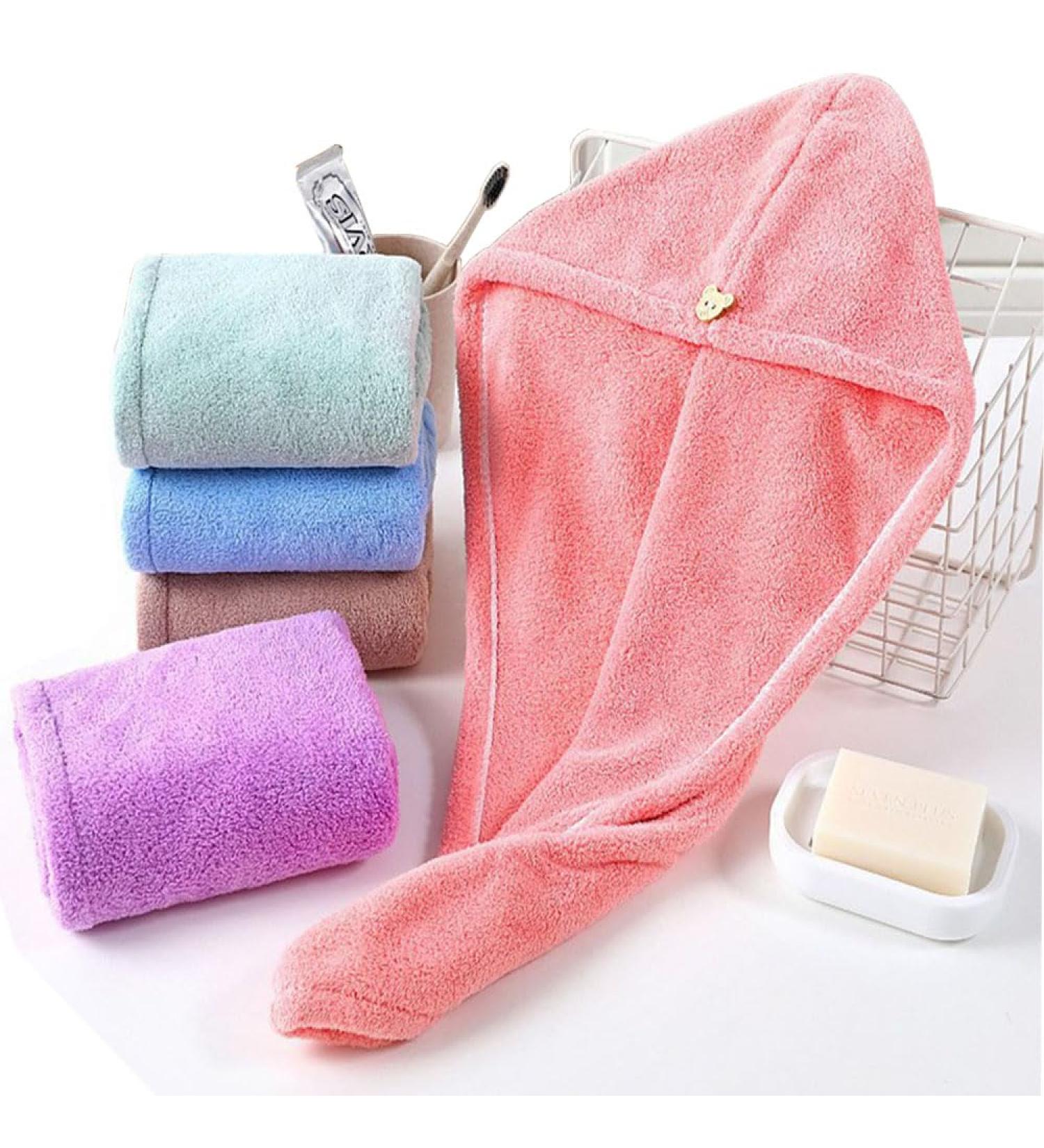 Beafota Microfiber Hair Turban Set 5 Soft Shower Towels for Wet & Curly Hair Anti-Frizz Drying Wraps (25x65cm) - Buy Online on GoSupps.com