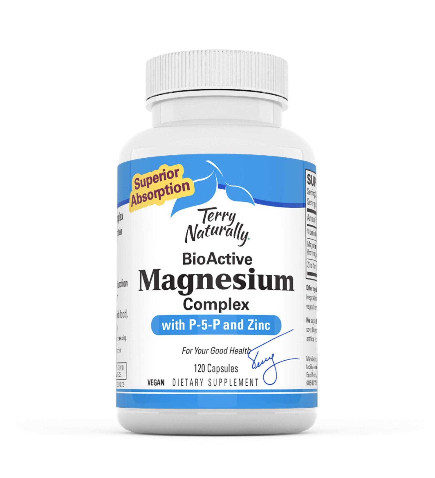 Buy Terry Naturally BioActive Magnesium Complex with P-5-P & Zinc - 120 Capsules for Optimal Health - Buy Online on GoSupps.com