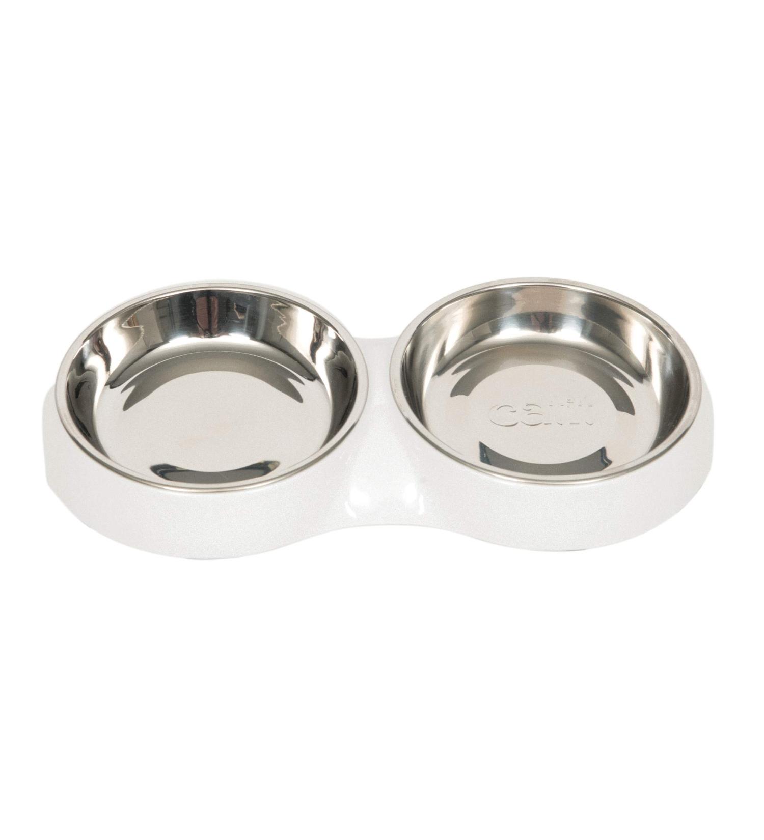 Catit Shallow Double Food Bowl - White | Sleek & Modern Design - Buy Online on GoSupps.com