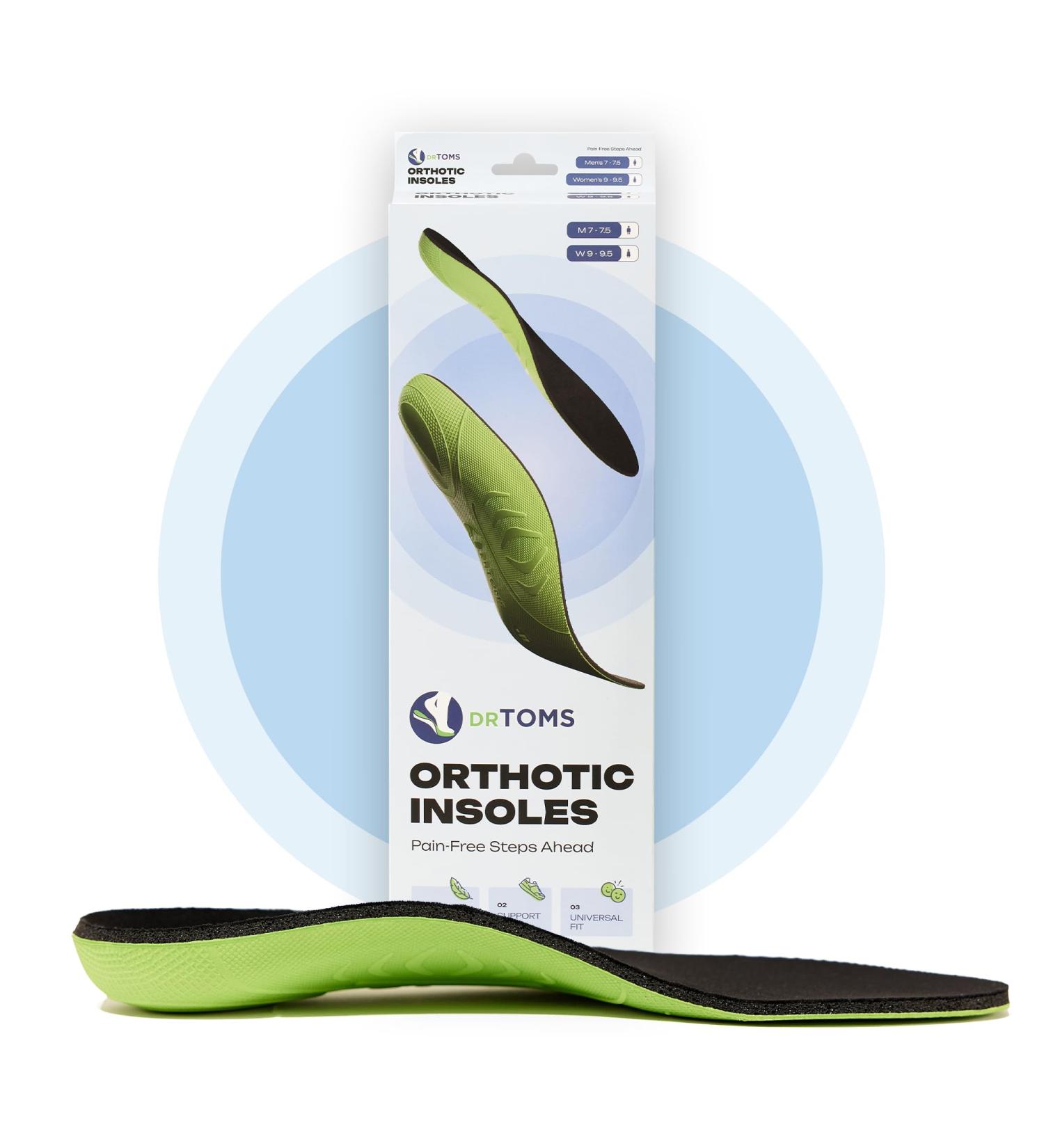 Dr. Toms Shoe Insoles for Men - Pain Relief Shock Absorption & Arch Support (Size 8-8.5) | Superior Comfort & Cushioning - Buy Online on GoSupps.com