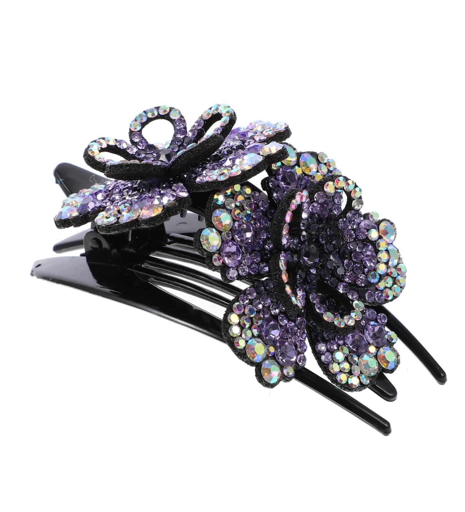 Angoily Hairpin Hair Barrettes Hair Jewels for Women Rhinestone Flower Hair Claw Rhinestone Hair Clip Girl Hair Accessories Hair Gems for Women Large Mother Resin Bottom Clip Ponytail - Buy Online on GoSupps.com