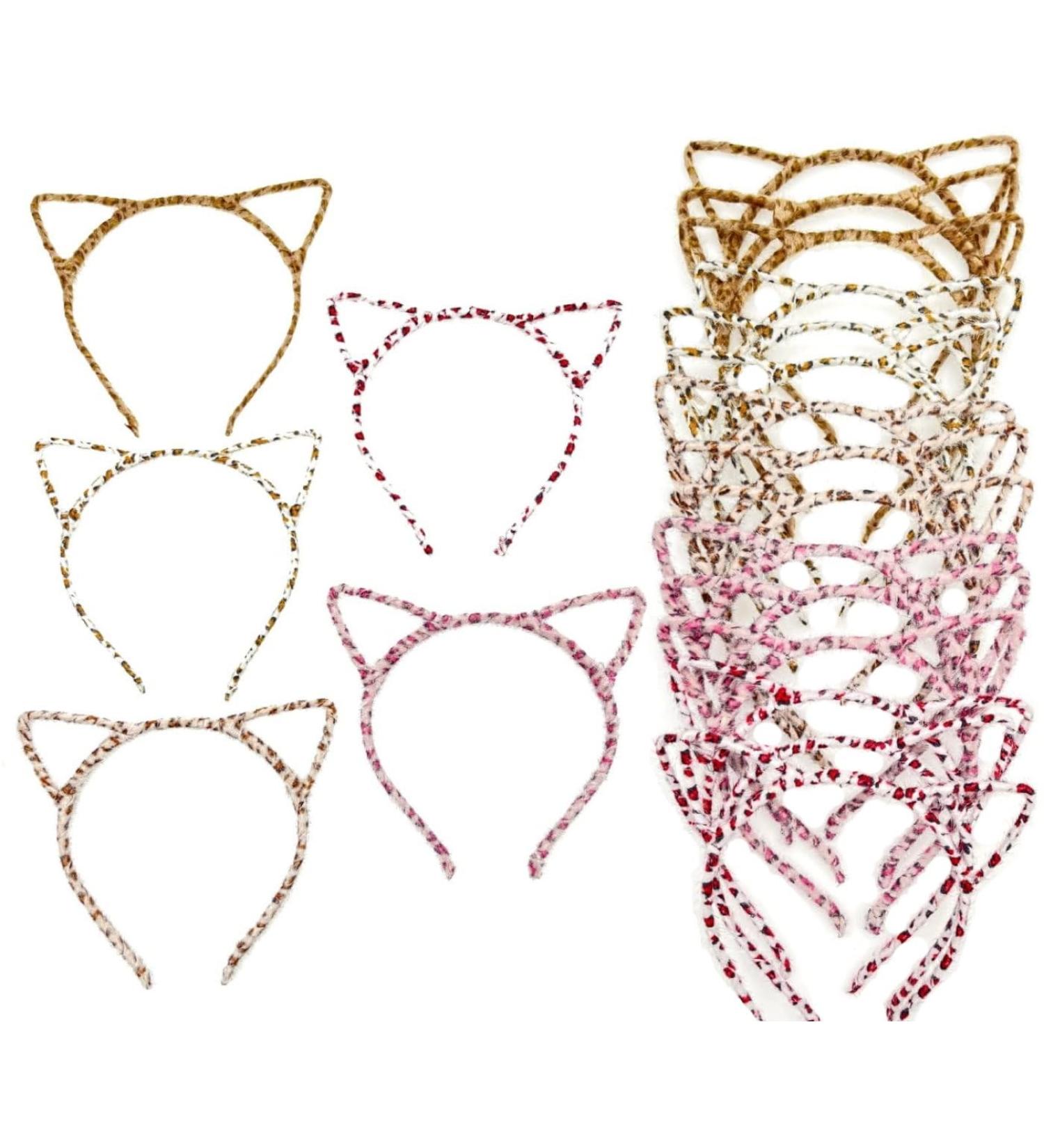 JZK Leopard Pattern Cat Ear Headband - Stylish Hair Band for Women & Girls | Perfect for Parties Makeup & Souvenirs - Buy Online on GoSupps.com