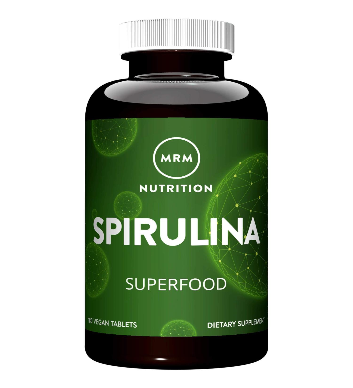 MRM Spirulina 180 Vegan Tablets - Nutrient-Rich Superfood for Energy & Wellness - Buy Online on GoSupps.com