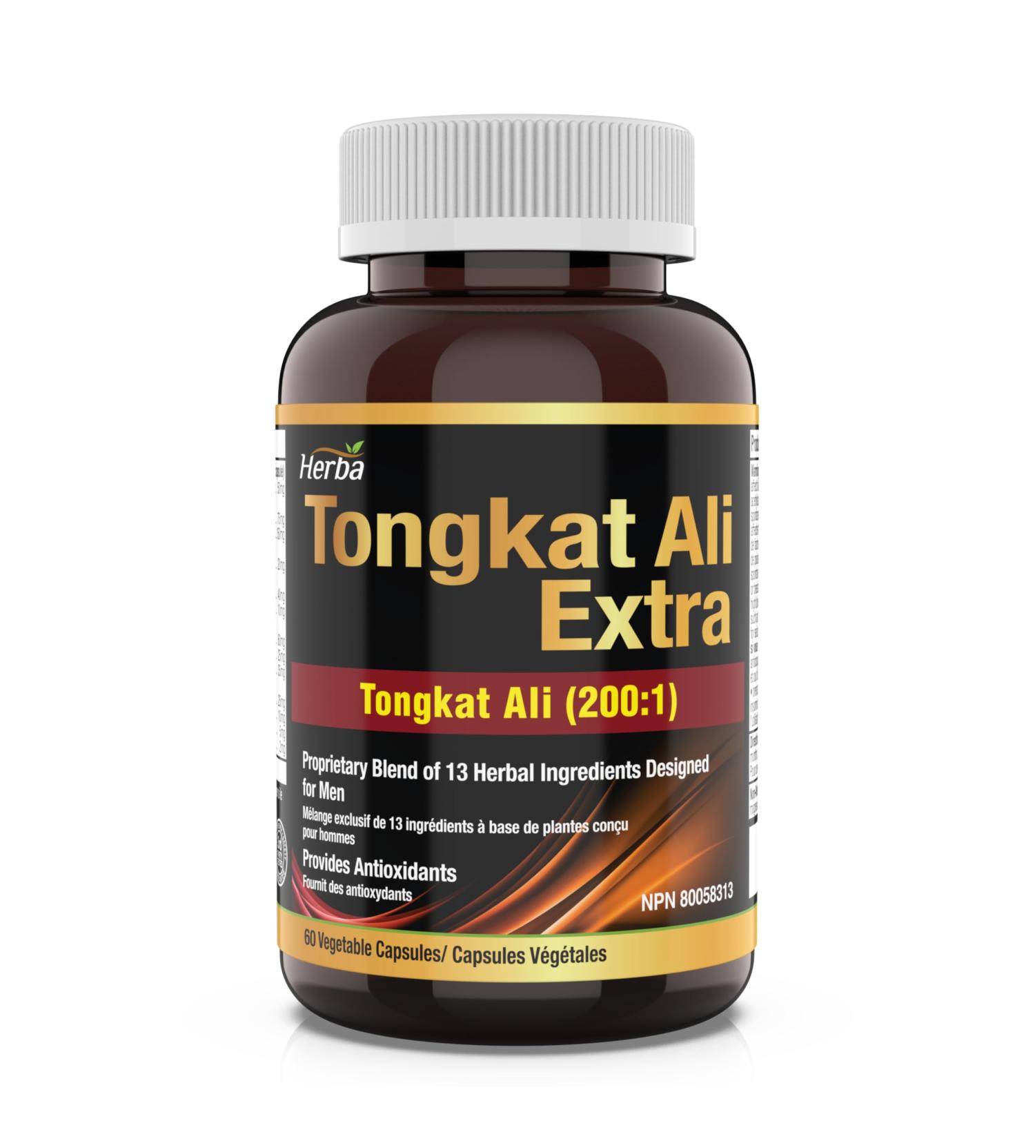 Herba Tongkat Ali Supplement for Men - 200:1 Extract 10 000mg Raw Tongkat Ali Equivalent | 60 Vegetable Capsules | Premium Tongkat Ali Extract Plus Extra | Made in Canada 60 count (Pack of 1) - Buy Online on GoSupps.com