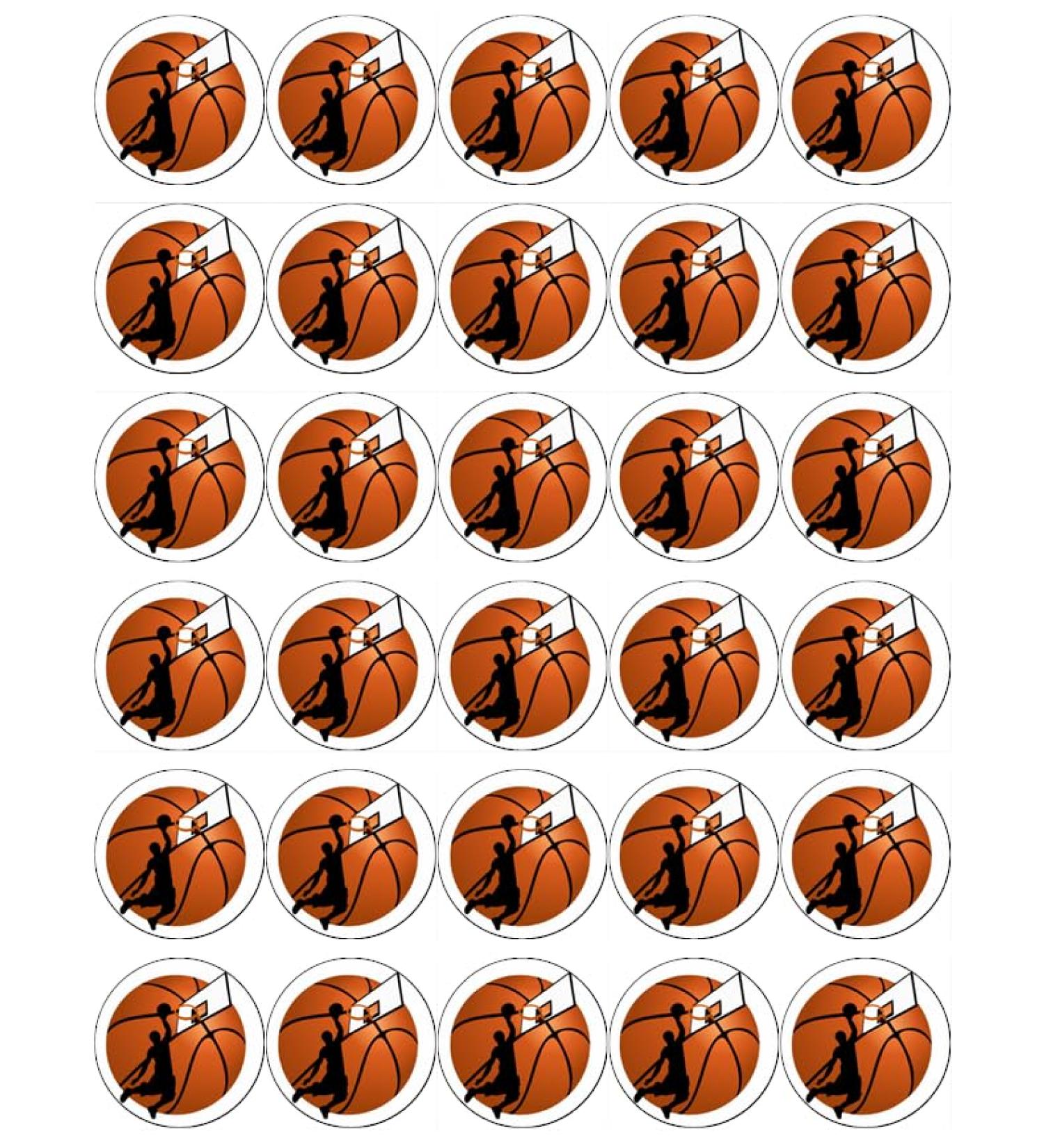 Basketball Slam Dunk Cupcake Toppers Edible Wafer Paper Fairy Cake Toppers Cake Decorations