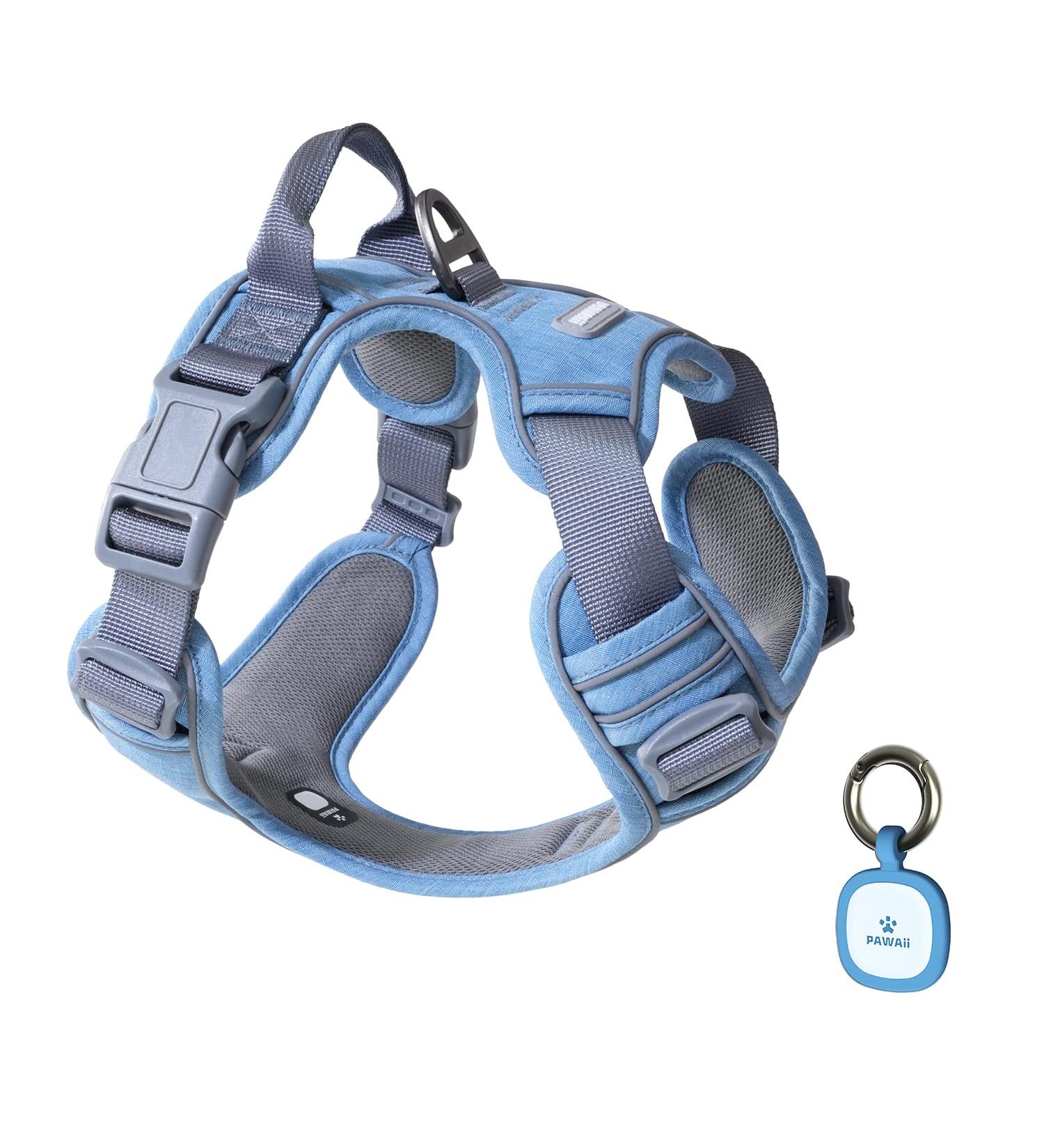 Shop Pawaii XS Dog Harness for Small Dogs - Anti-Pull Adjustable & Breathable | Denim Blue - Buy Online on GoSupps.com