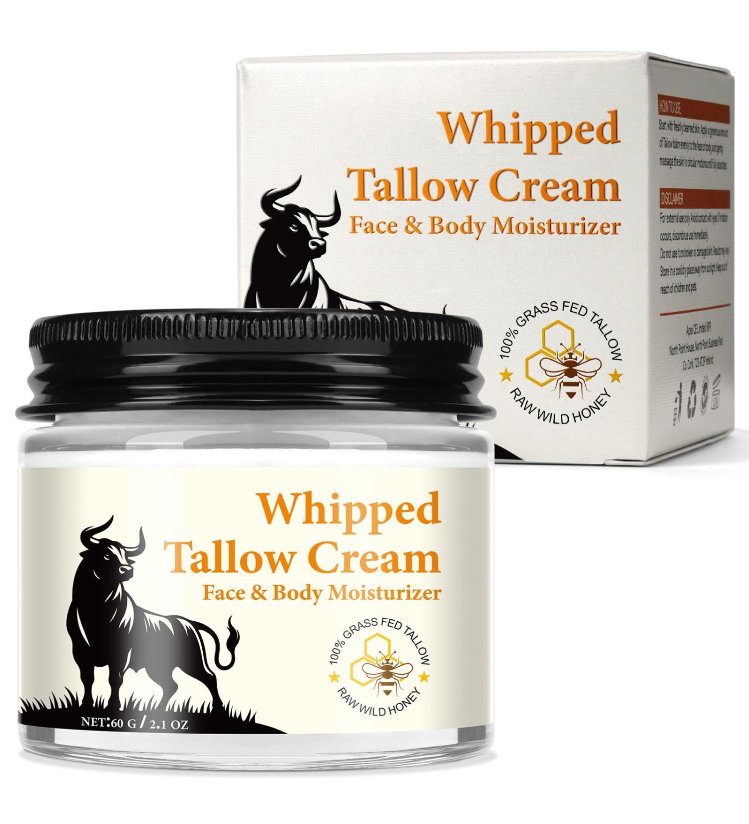 Beef Tallow and Honey Cream for Skin Moisturizer Creams Whipped Tallow Cream for Smooth Nourishing Face & Body Natural Beef Tallow Balm for Skin Care Beef Tallow Butter and Honey Balm 2 OZ 2 Fl Oz (Pack of 1) - Buy Online on GoSupps.com