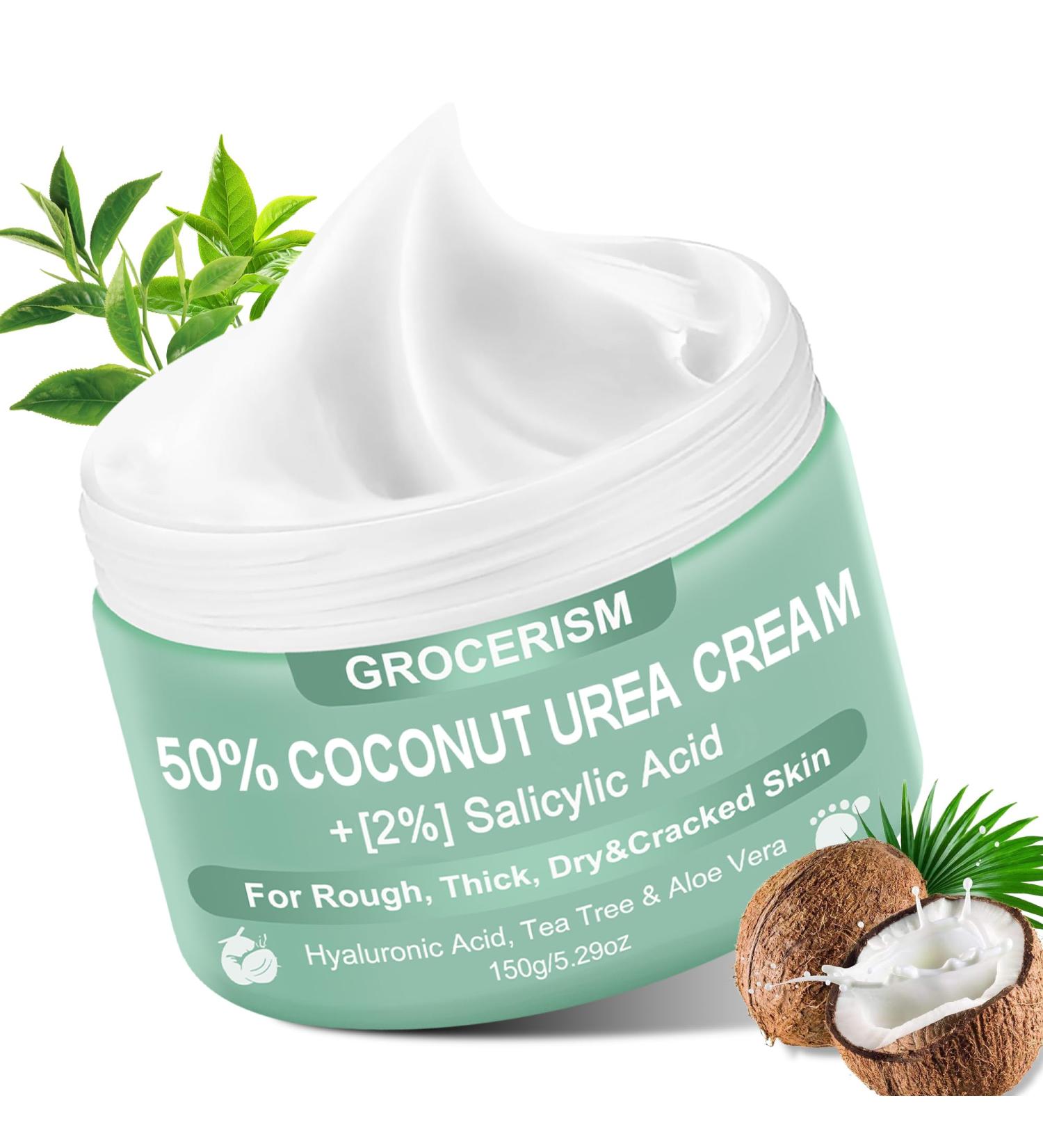 Cr me l'ur e 50% pour les pieds avec noix de coco 150 g || Cr me pour les pieds et les mains Force maximale avec 2% d'acide salicylique arbre th et aloe vera pour une hydratation en profondeur - Buy Online on GoSupps.com
