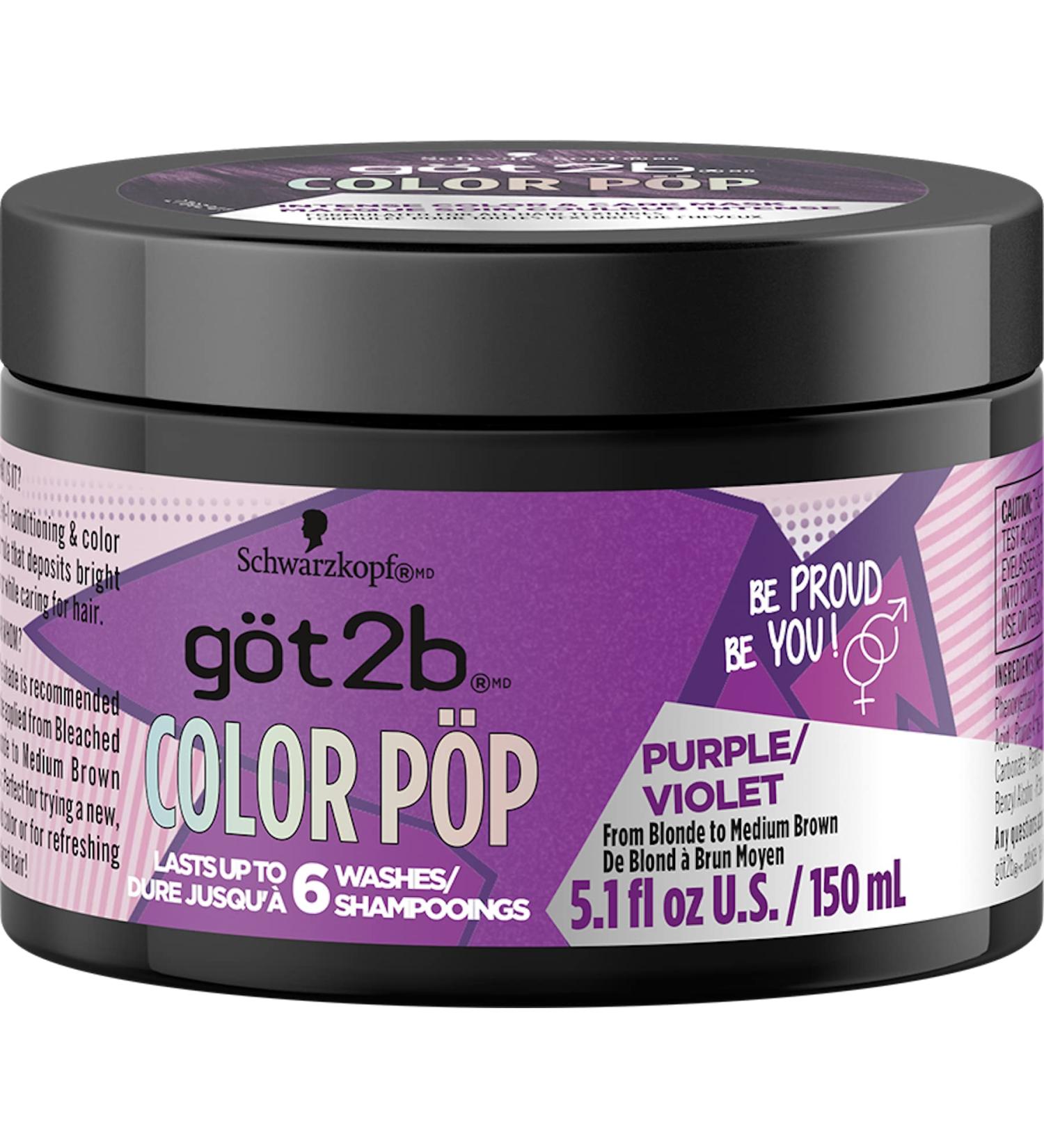Got2b Color Pop Purple Hair Color Mask 5.1 oz - Semi-Permanent Dye - Buy Online on GoSupps.com